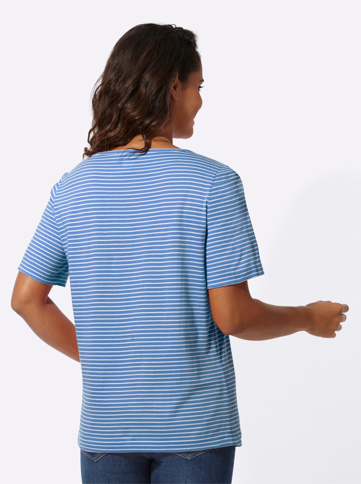 Casual Looks Shirt met korte mouwen Gestreept shirt (1-delig)
