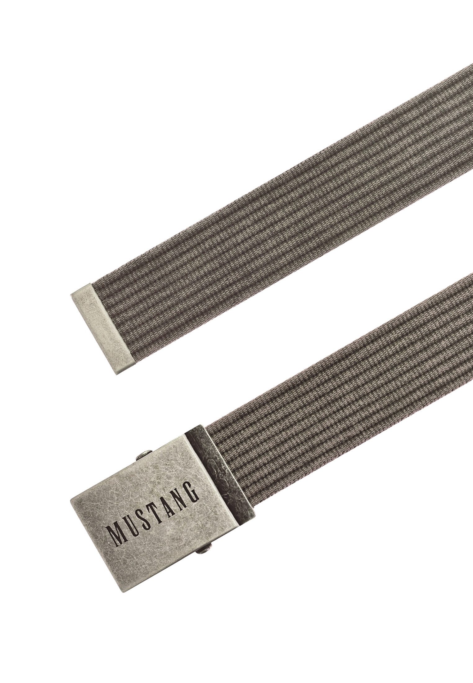 MUSTANG Stoffen riem Gewassen ribband, klem sluiting van mat Zilverkleur, 4 cm