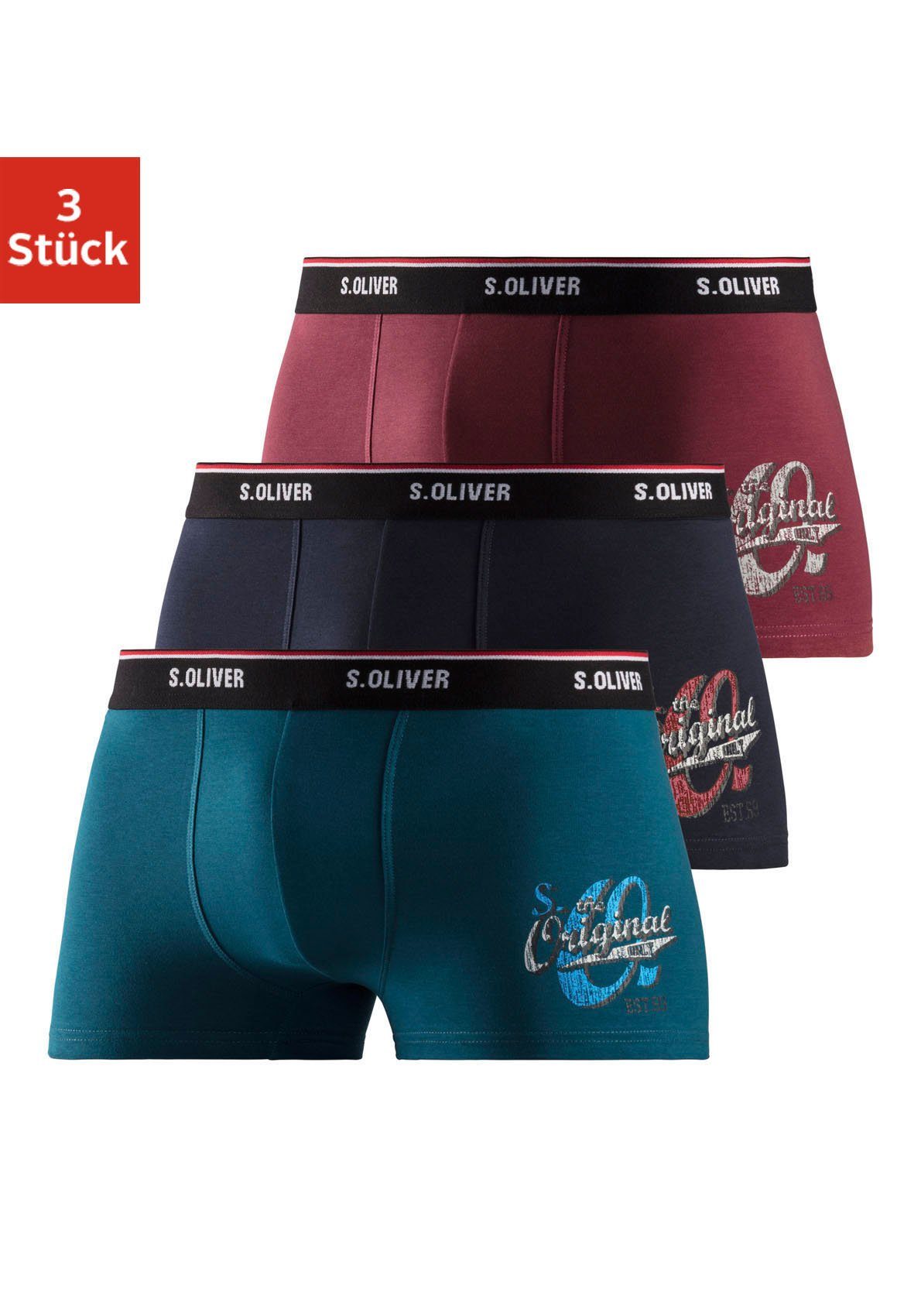 s.Oliver RED LABEL Beachwear Boxershort voor heren (set, 3 stuks)