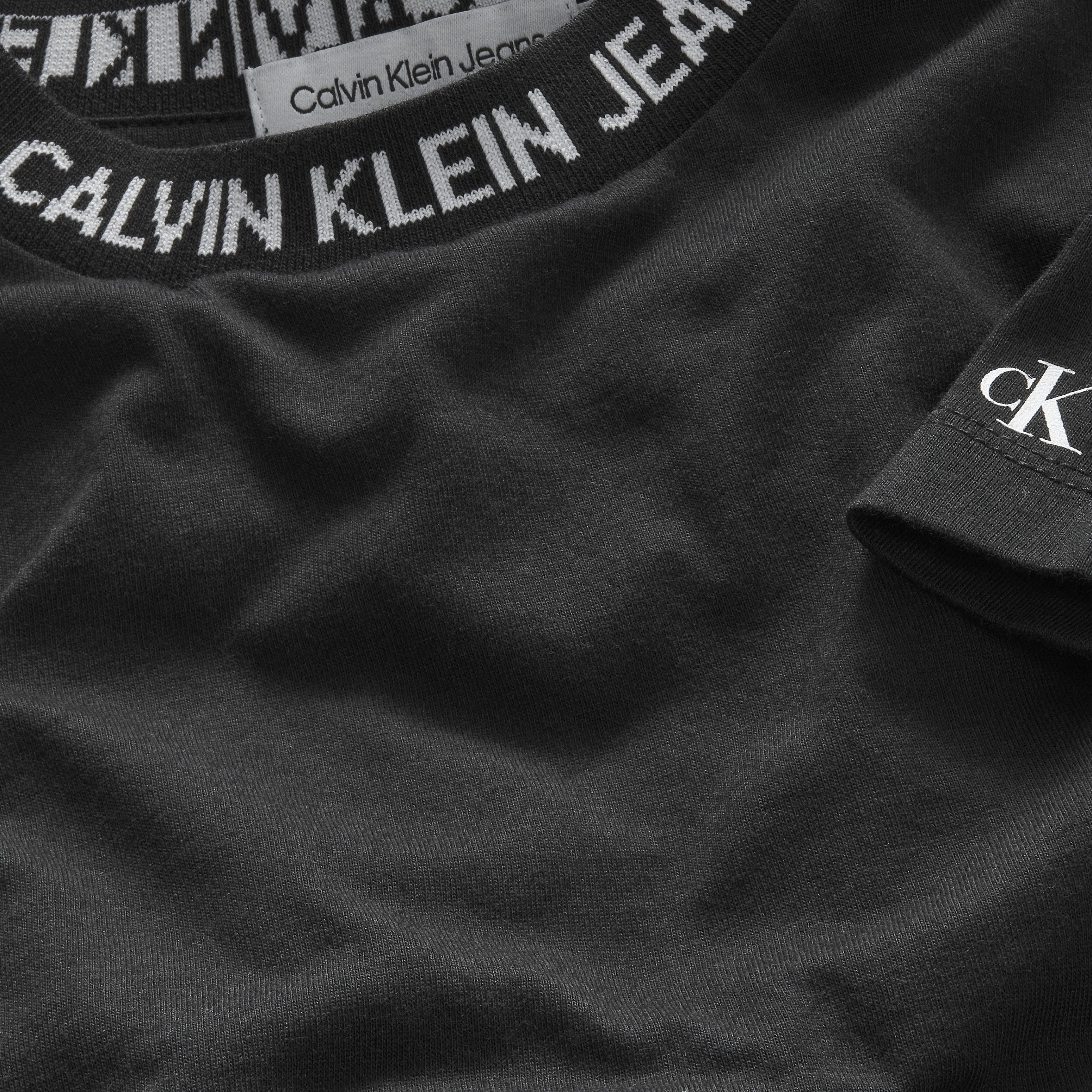 Calvin Klein T-shirt INTARSIA LOGO T-SHIRT voor kinderen tot 16 jaar, logo-opdruk bij de hals