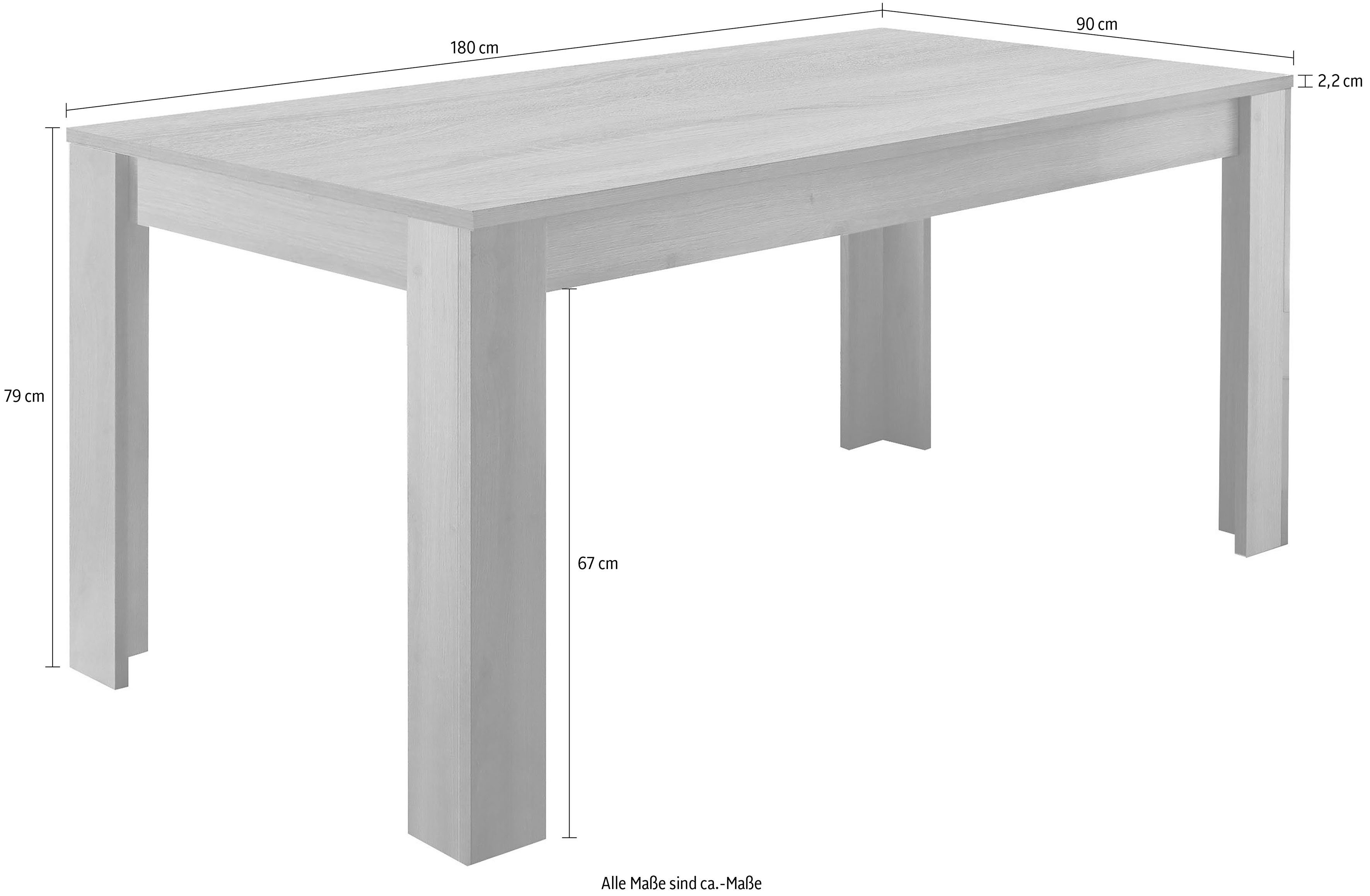 INOSIGN Eettafel Firenze , breedte 180 cm, uit te breiden met insteekblad