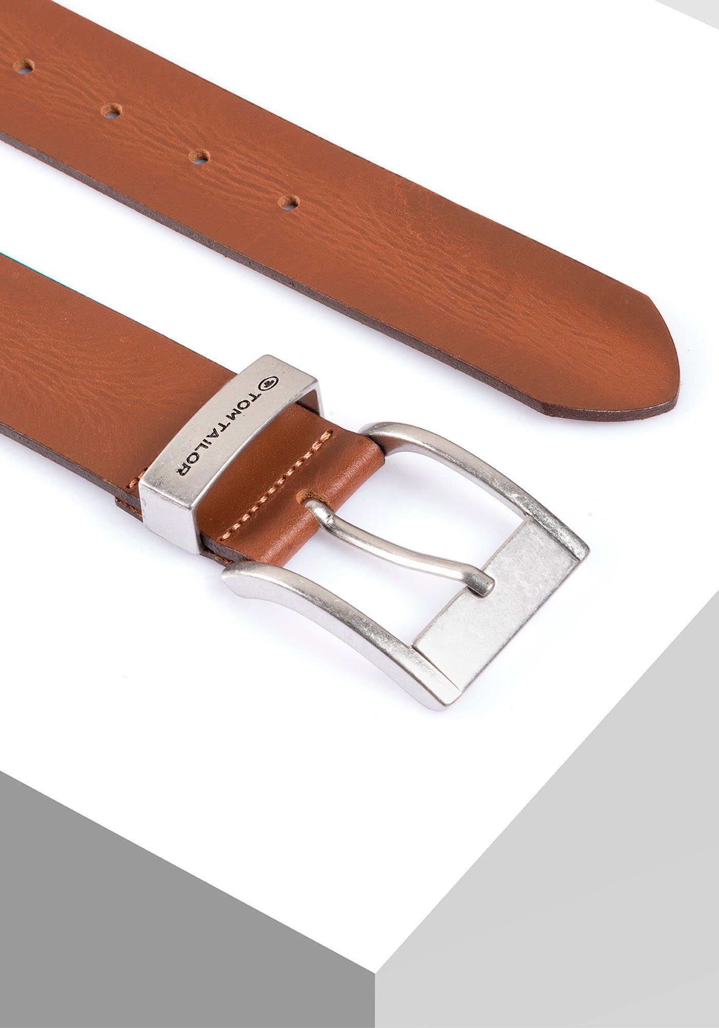 Tom Tailor Leren riem TTTOM 4 cm brede herenriem, casual en jeanslook (set)