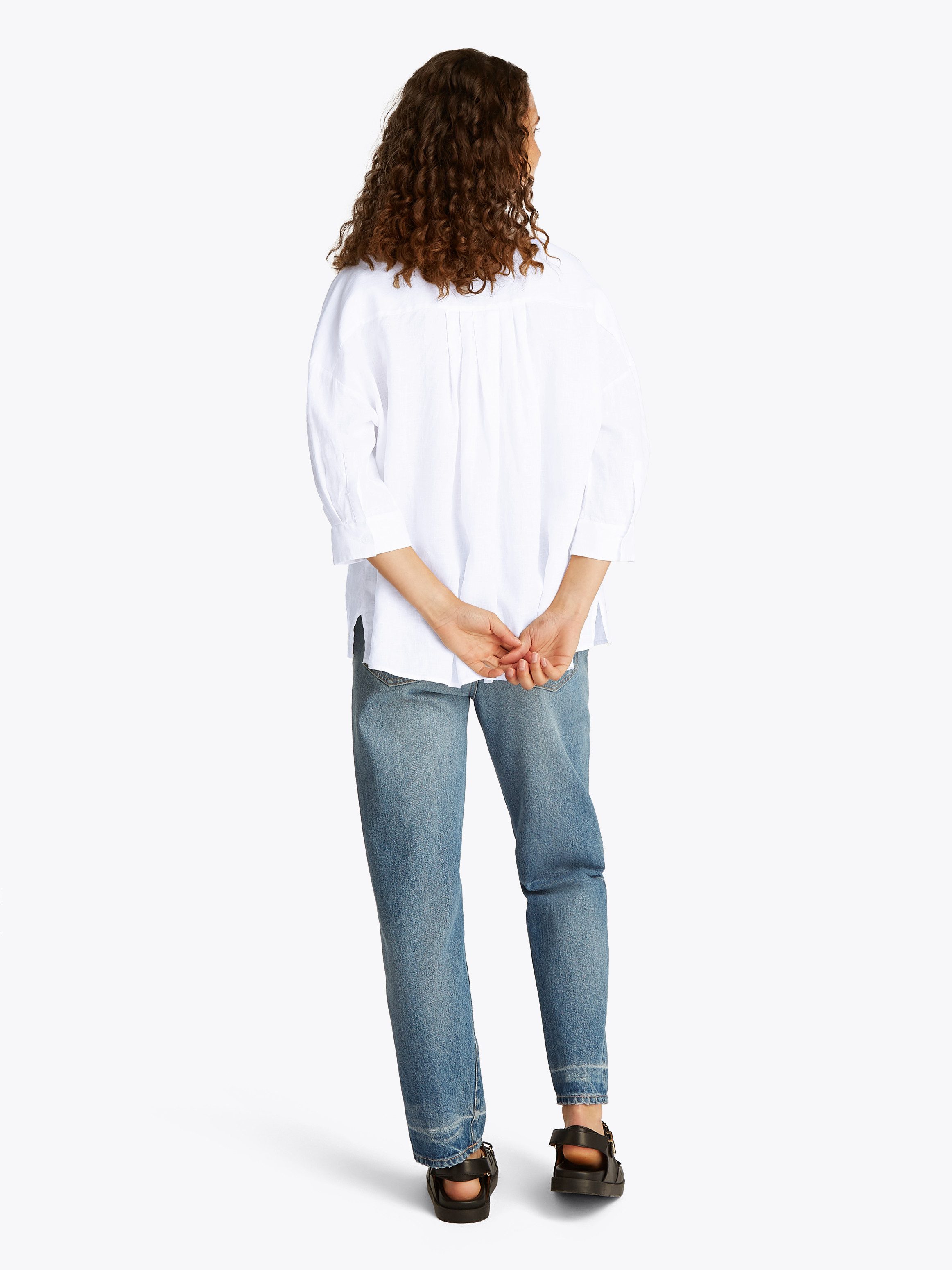 Tommy Hilfiger Shirt met 3/4 mouwen ESS LINEN LOOSE 3-4 SLEEVE SHIRT