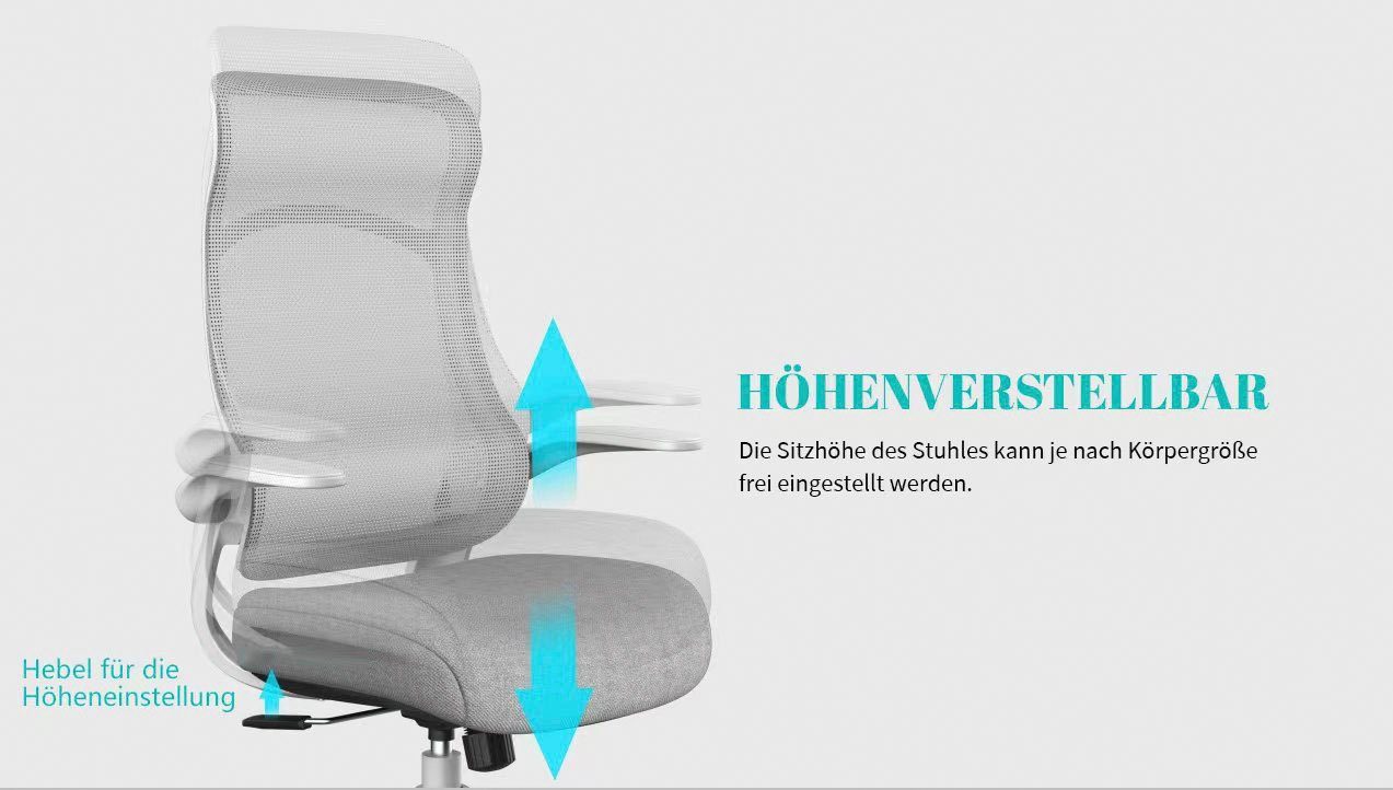 INOSIGN Bureaustoel Toico, design bureaustoel, ergonomische rugleuning, lendensteun & opklapbare armleuningen