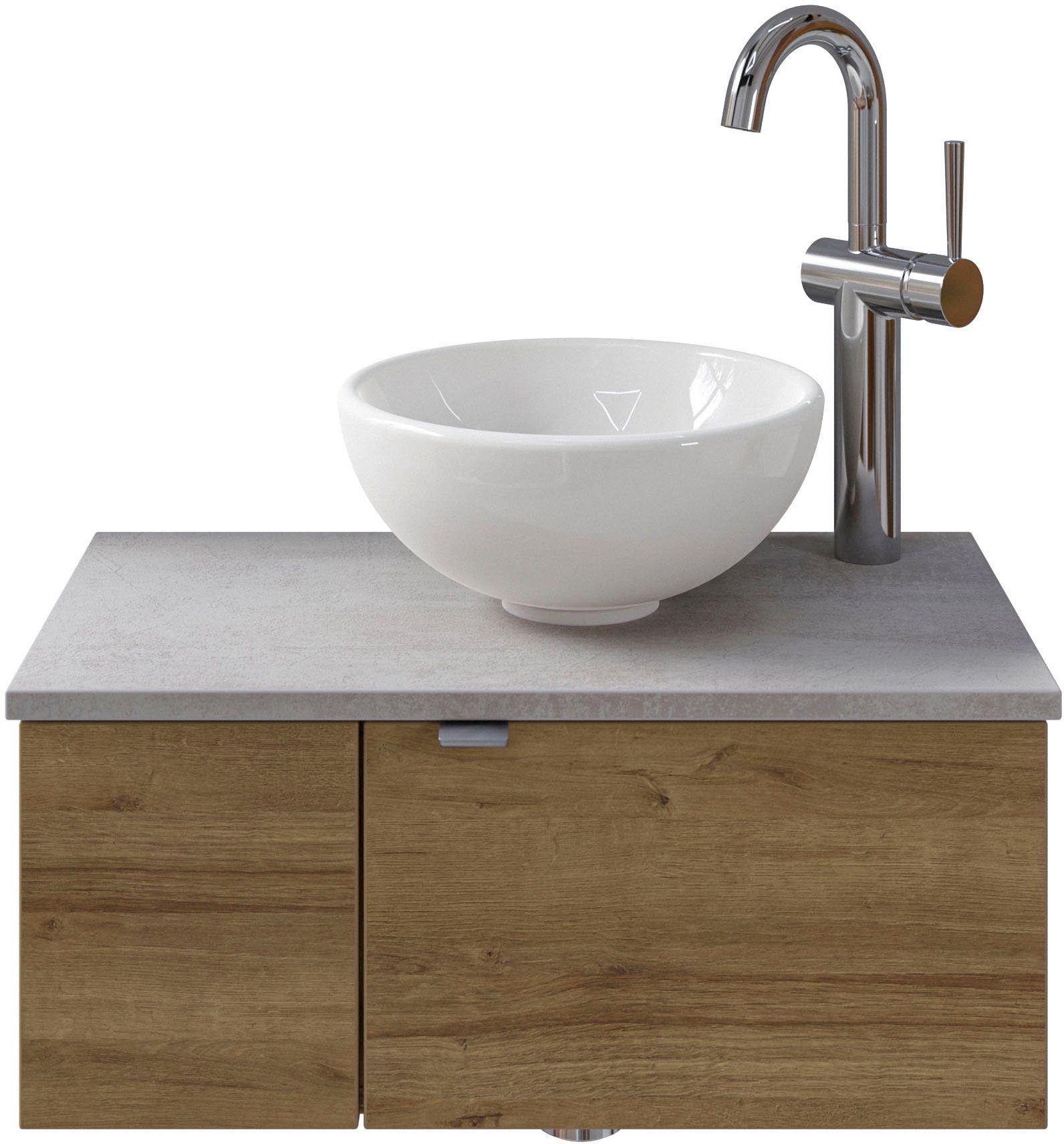 Saphir Wastafelonderkast Serie 6915 wastafel met onderkast voor gastenbadkamer, tweede toilet (3-delig)