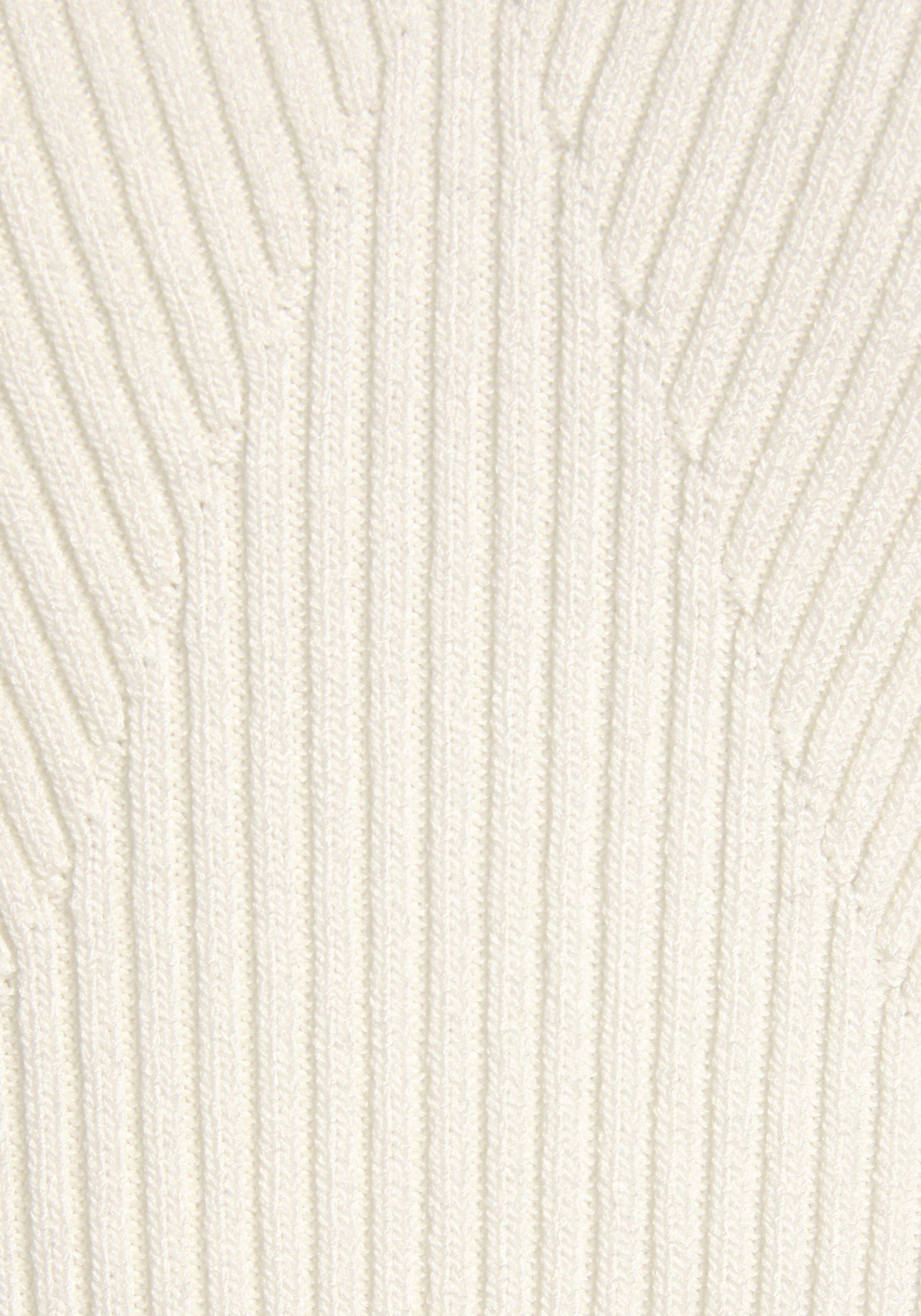 Lascana Gebreide top met vierkante halslijn, elegant top met brede bandjes