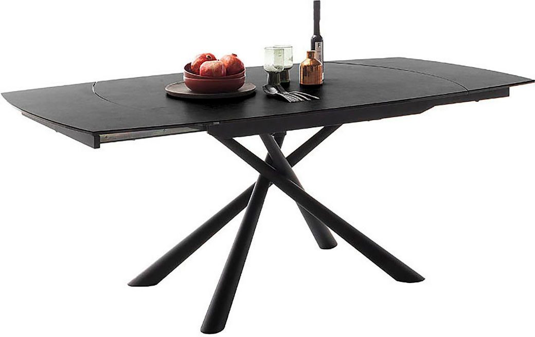 MCA furniture Eettafel NICOSIA vierpoot tafel 130-190 cm Keramiek, metaal, rotatieschuif, uittrekbaar, tafelblad 11 mm