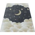 ayyildiz teppiche vloerkleed voor de kinderkamer funny 2101 kinderkleed met maan- en sterrenmotief geel