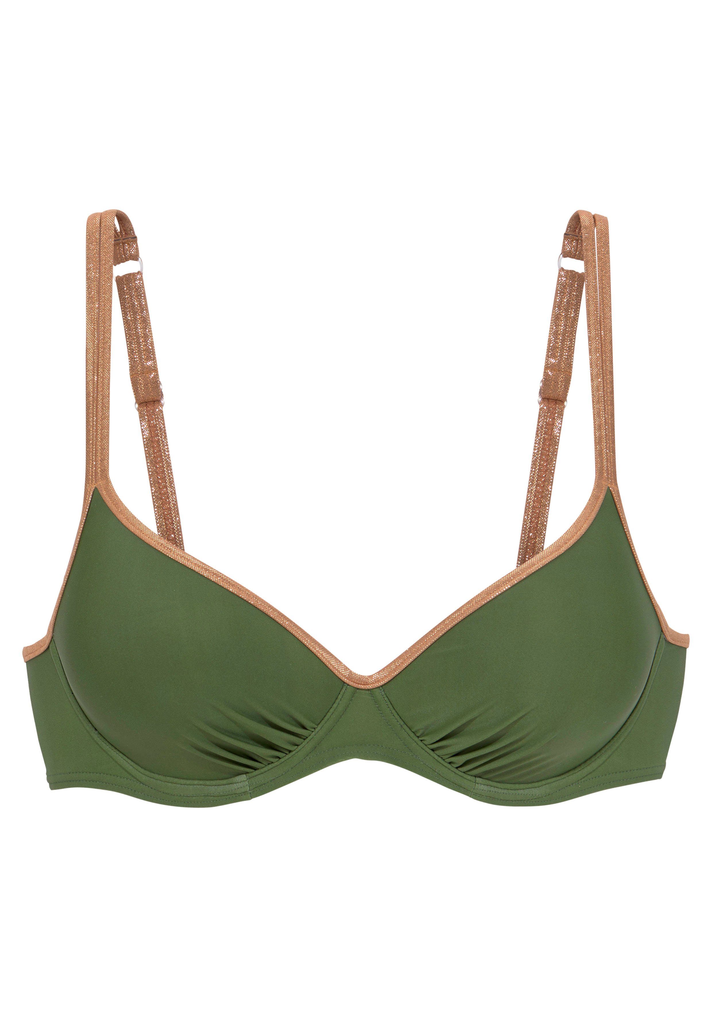 Bruno Banani Bikinitop met beugels Milano met koperkleurige paspels