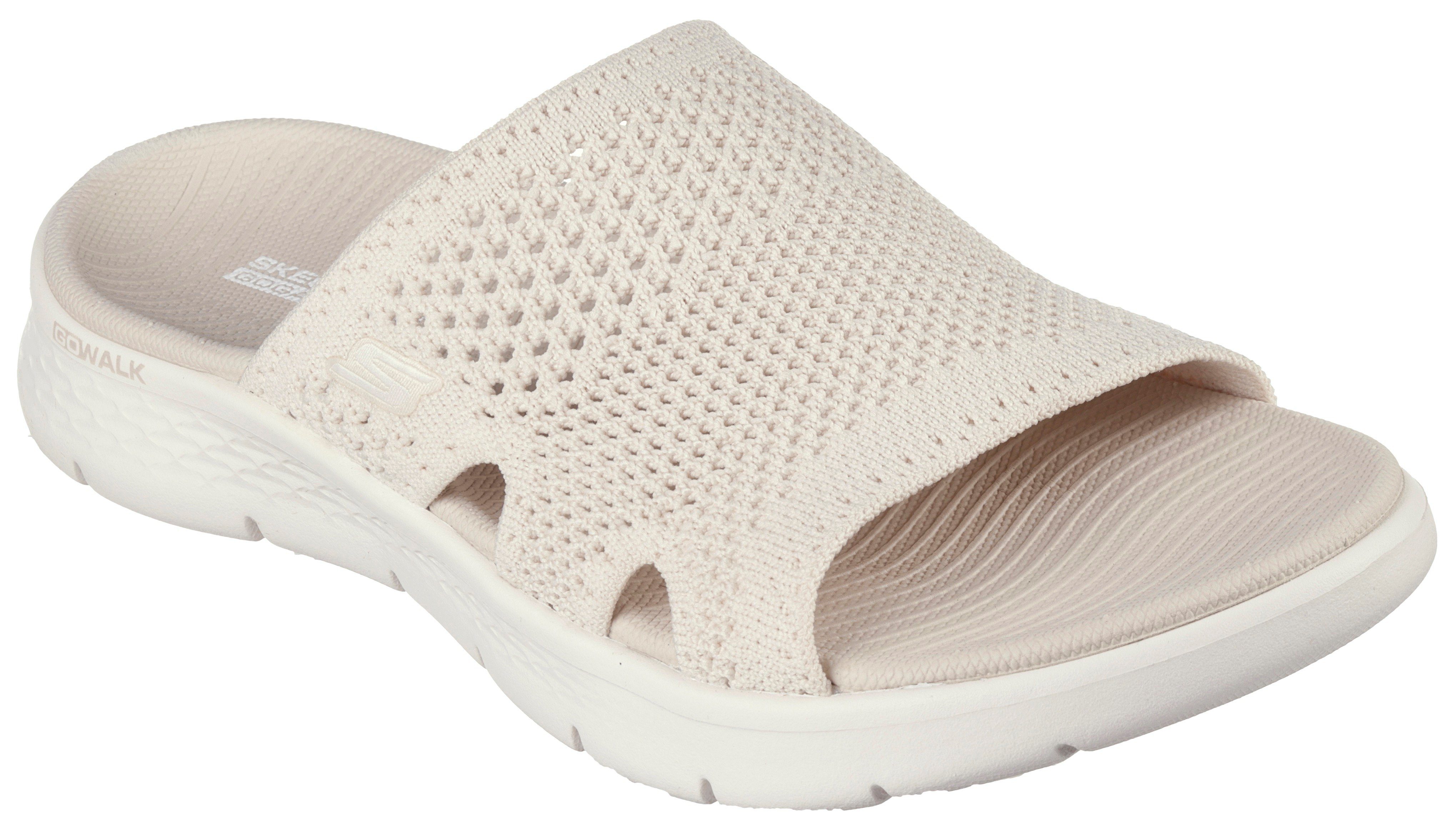 Skechers Slippers GO WALK FLEX SANDAL-ELATION sleehak, zomerschoen, slippers met goga mat voetbed dames sandaaltjes maat 41 EU beige