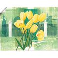 artland artprint tulpen in kasteelpark in vele afmetingen  productsoorten -artprint op linnen, poster, muursticker - wandfolie ook geschikt voor de badkamer (1 stuk) geel