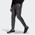 adidas performance sportbroek essentials fleece tapered cuff 3 strepen broek grijs