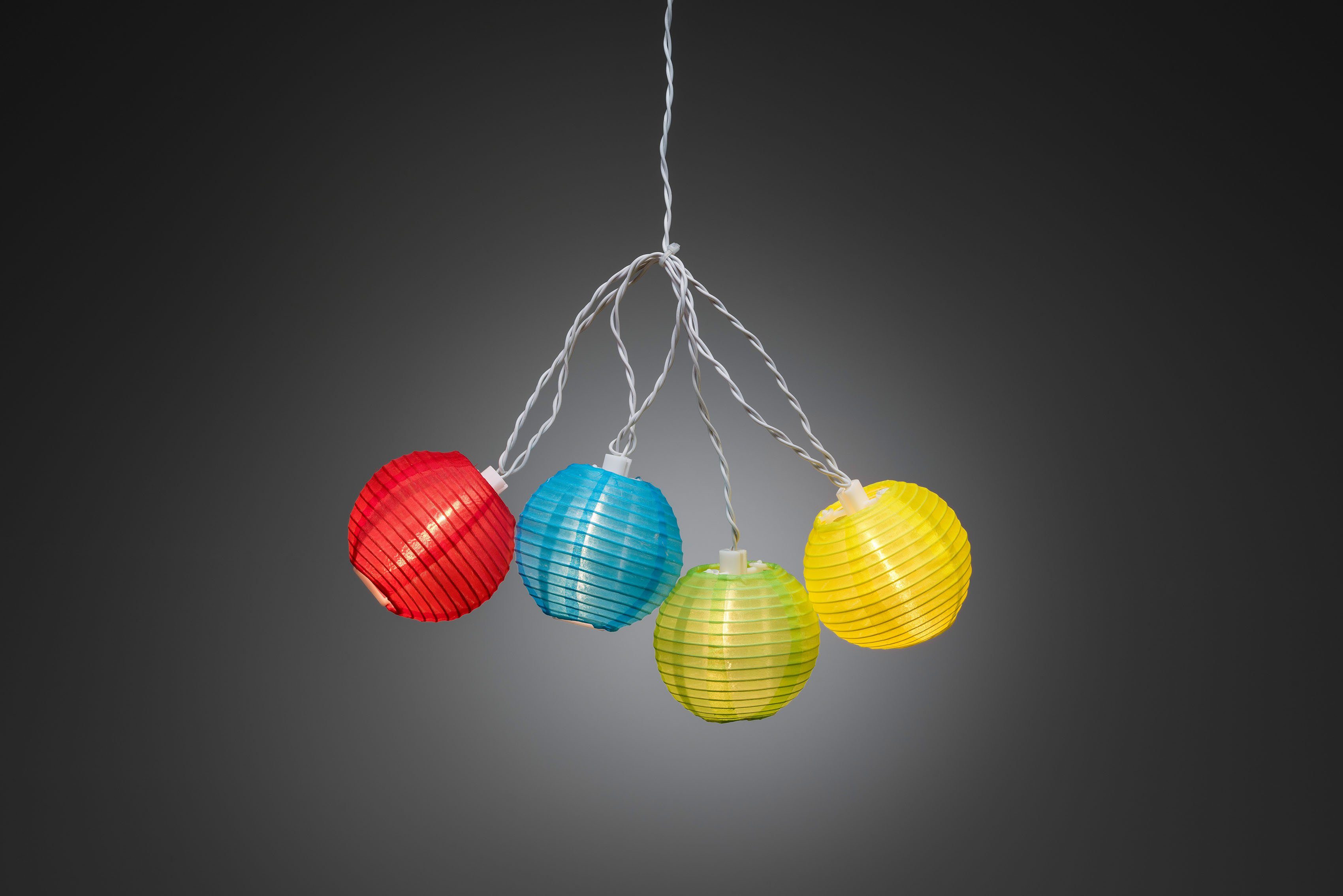 KONSTSMIDE Led-lichtsnoer Led deco-lampjes, pinkkleurige/blauwe/groene/gele plastic rijstballen, 20 dioden (1 stuk)