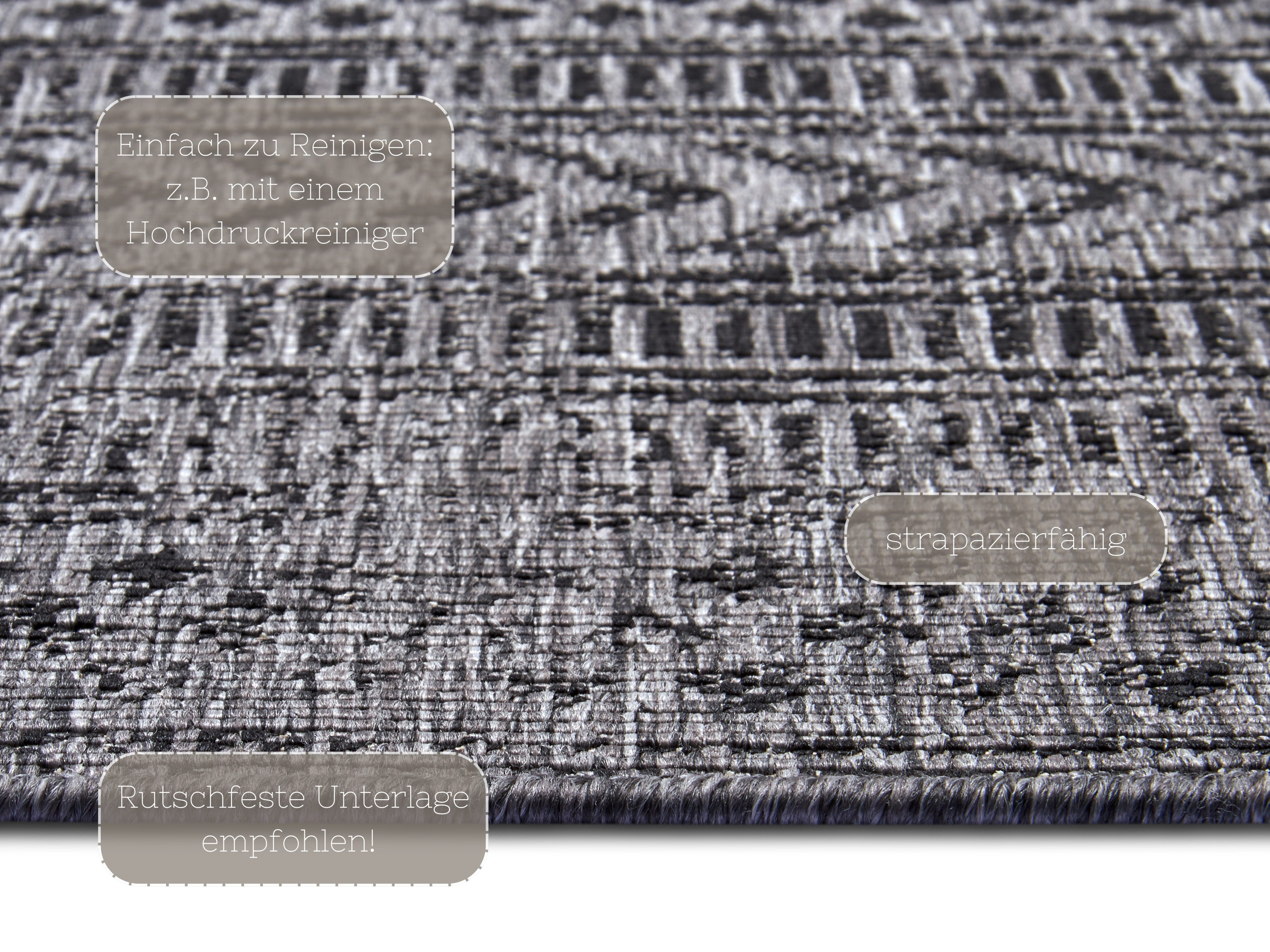 NORTHRUGS Vloerkleed BIRI tweezijdig te gebruiken kleed Binnen- en buitengebruik, weerbestendig, balkon, loper, woonkamer, waterbestendig, boho