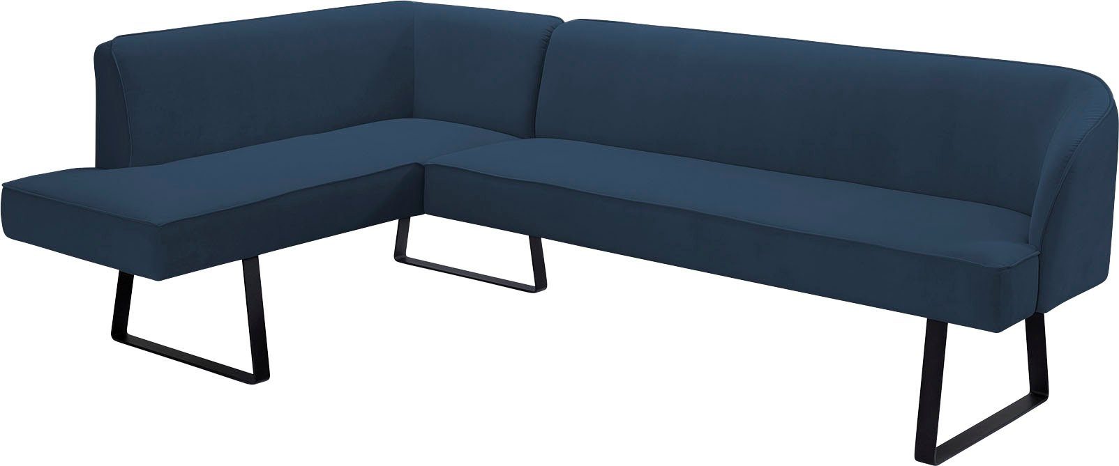 exxpo - sofa fashion Hoekbank Americano met opstaande naad en metalen poten, bekleding in verschillende kwaliteiten