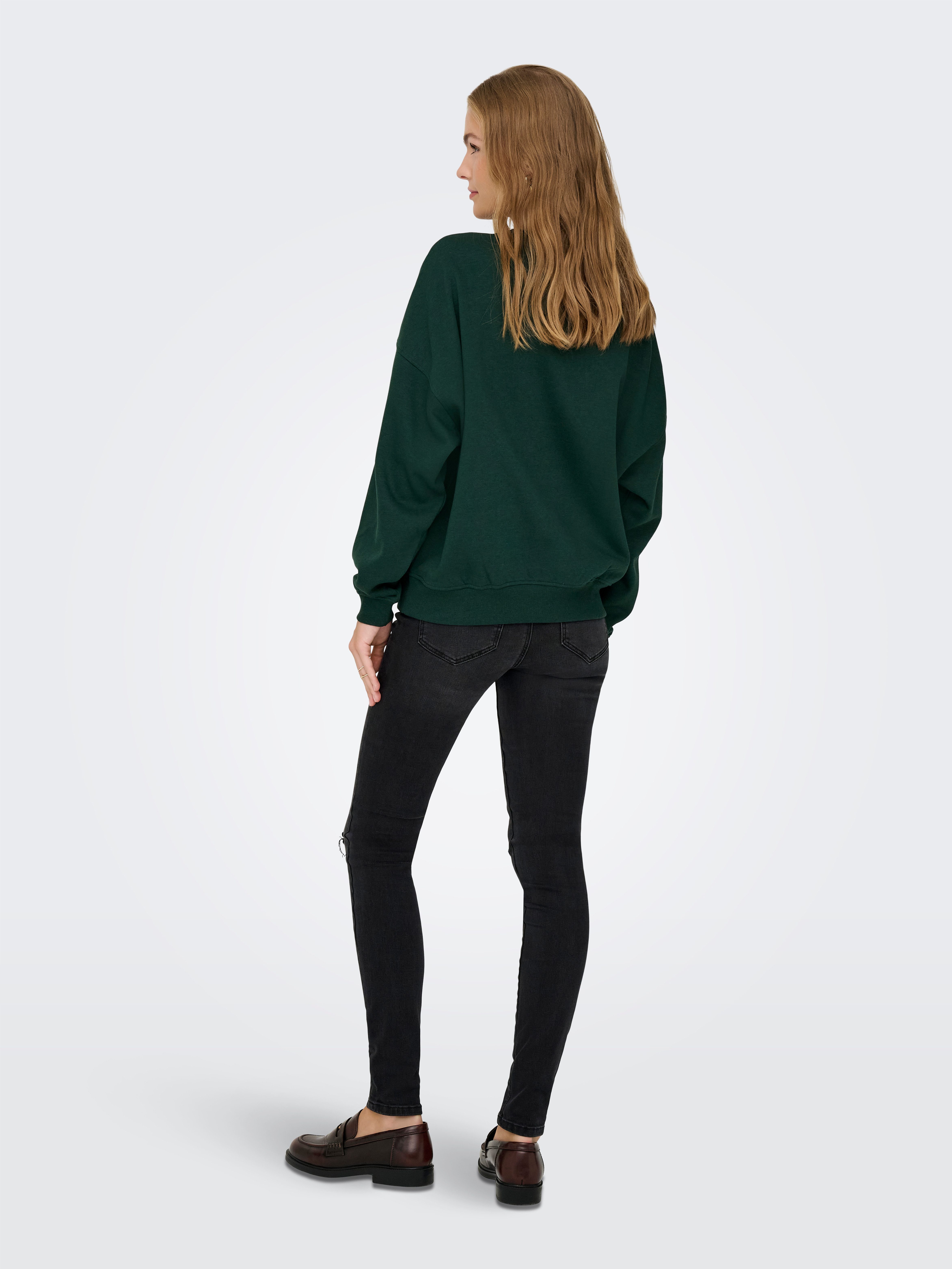 JDY Sweatshirt JDYMESA L/S O-NECK EMB SWEAT JRS NOOS