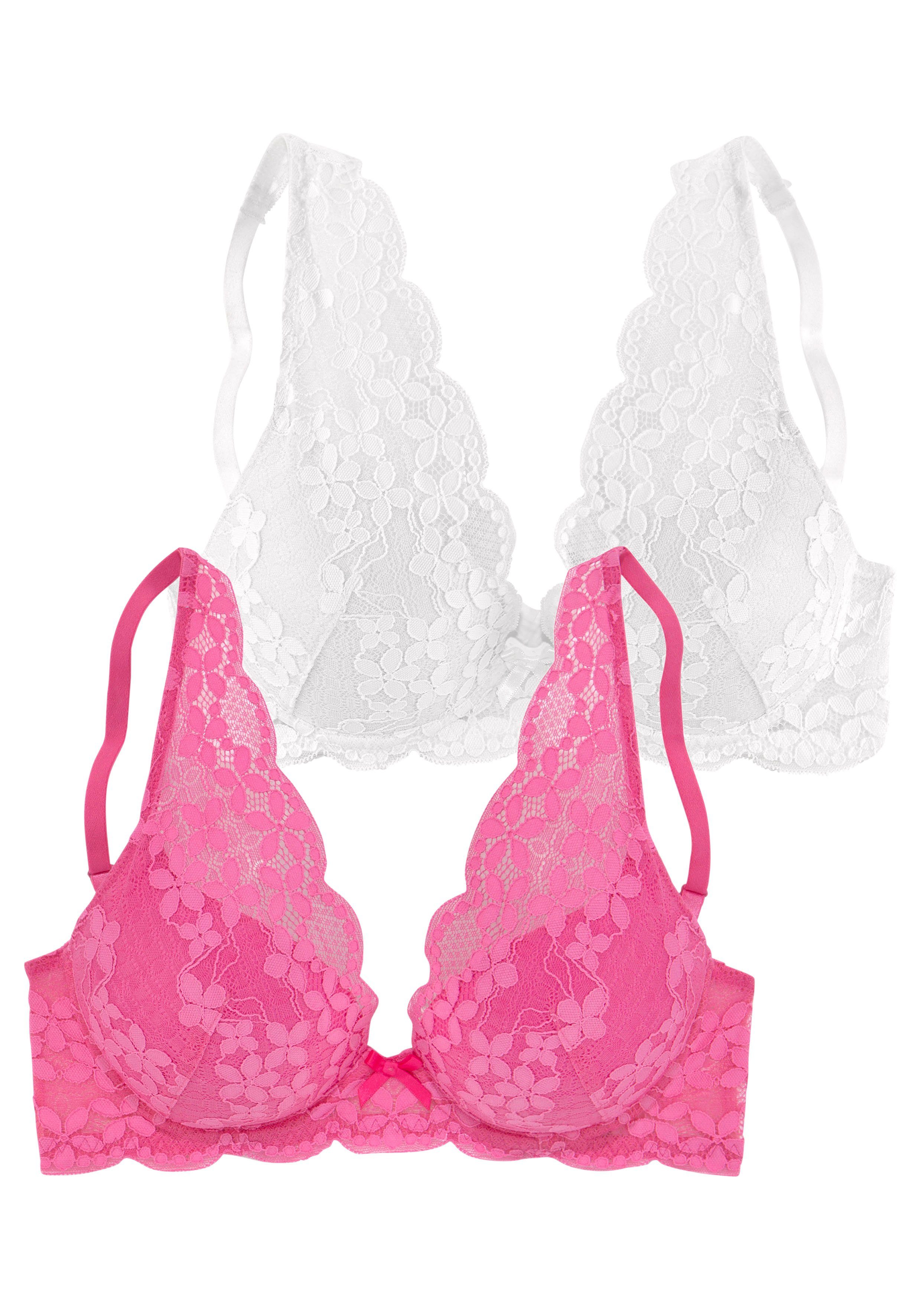 Petite fleur Push-up-bh in high apex-belijning, dessous (Set van 2)