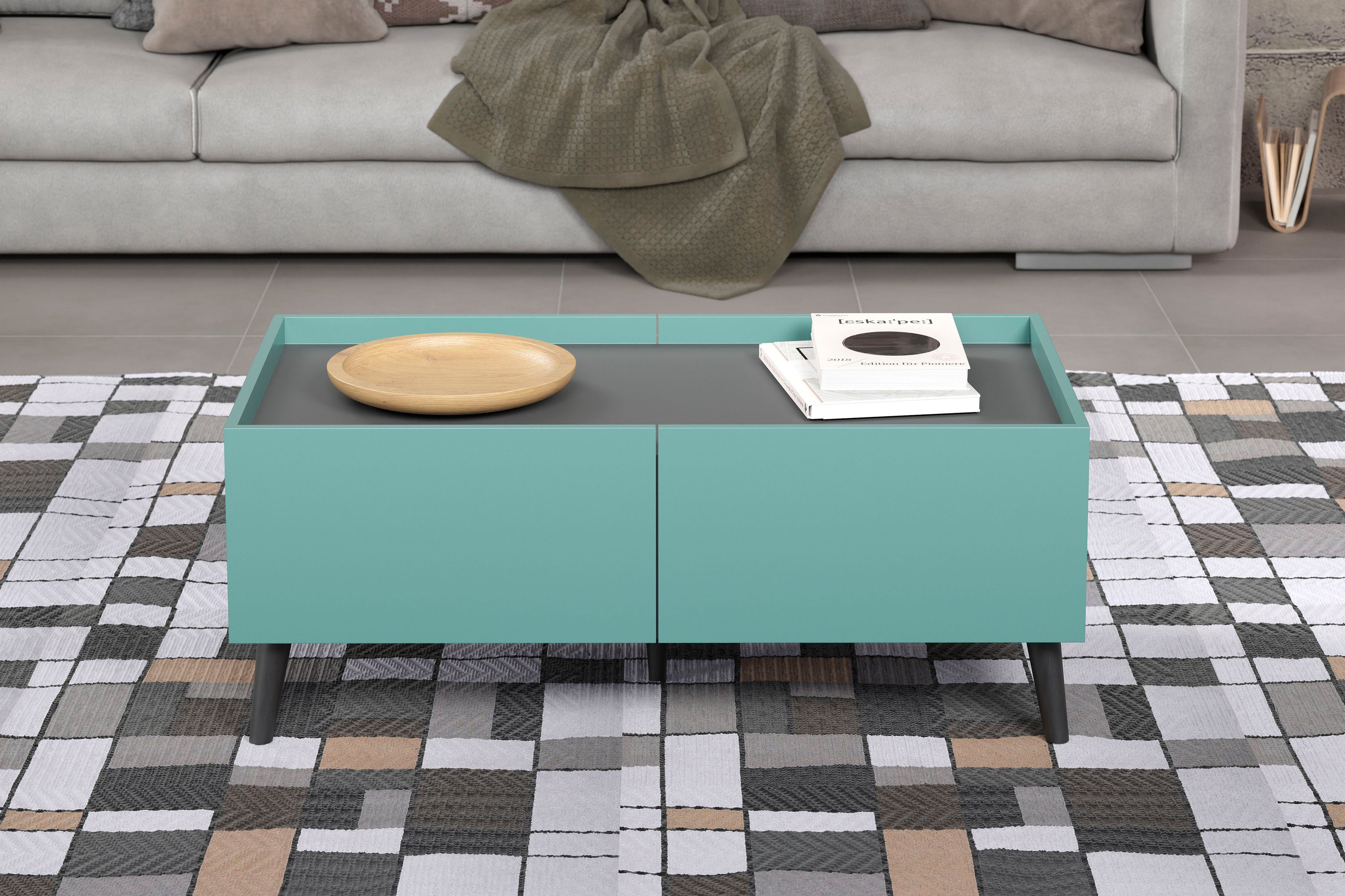 andas Salontafel Mikkeline Woonkamertafel met ingebouwde bovenplaat met 4 lades (1 stuk)