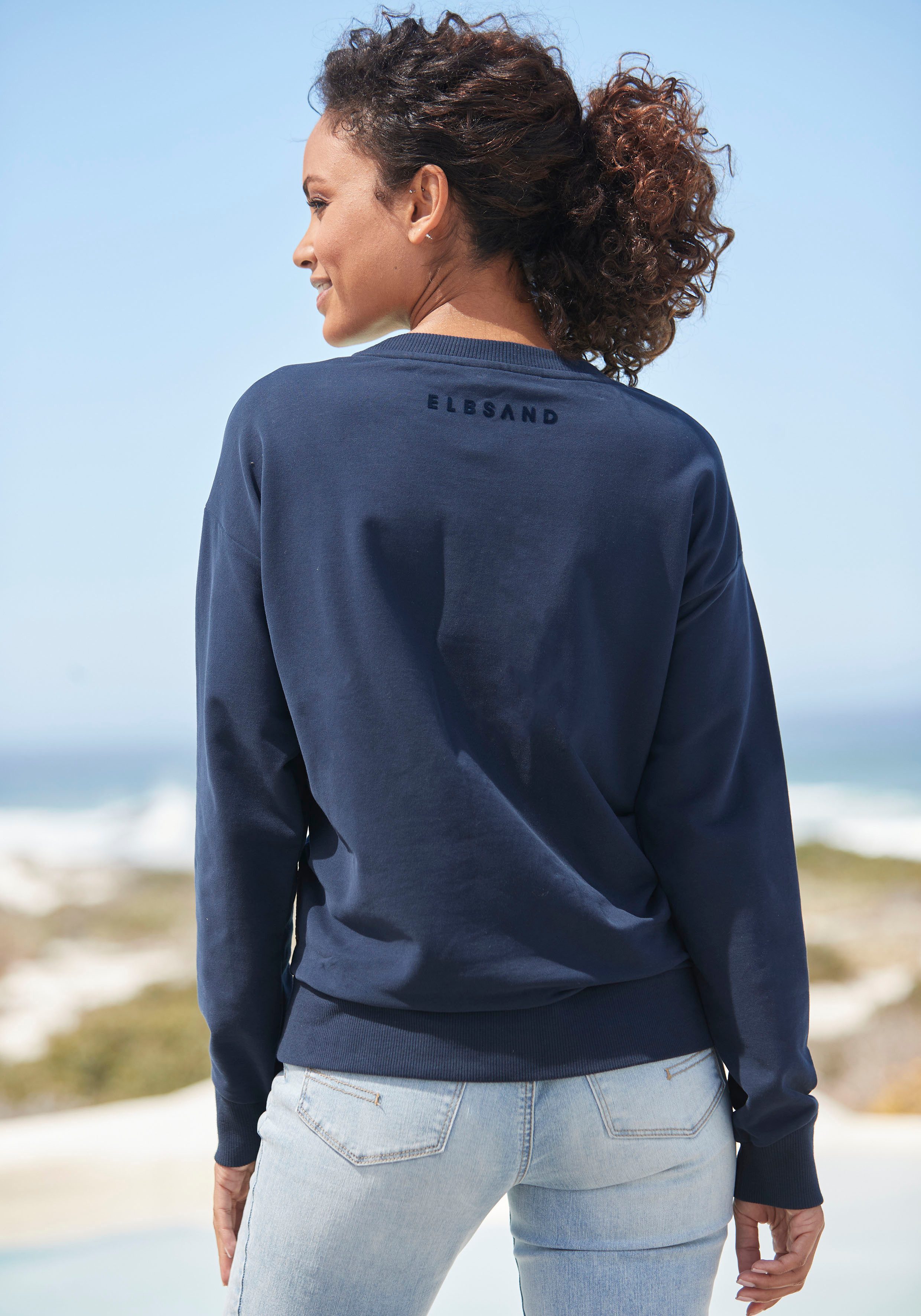 Elbsand Sweatshirt Fionni met grote logoprint, sportief-casual