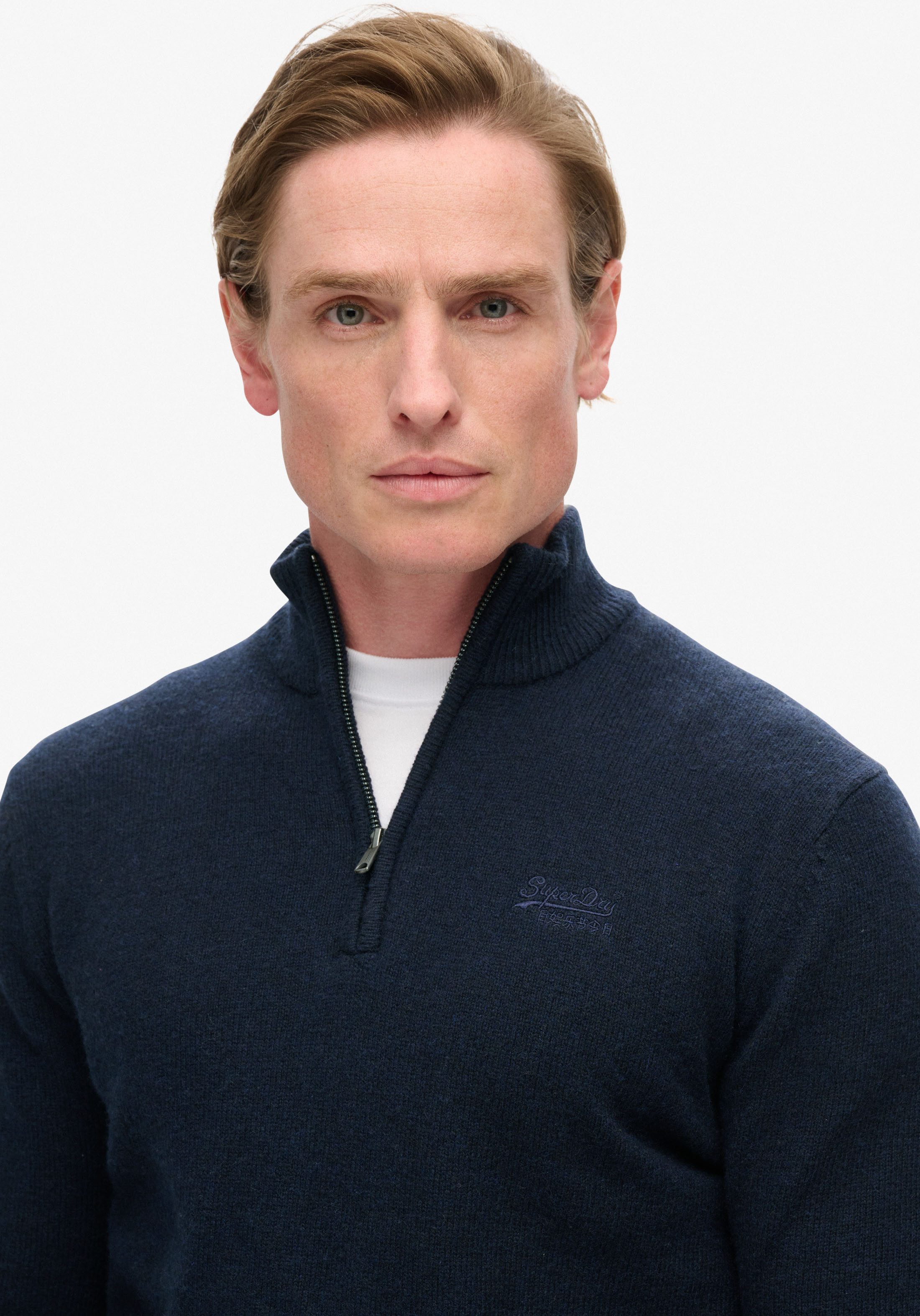 Superdry Gebreide trui ESSENTIAL EMB KNIT HALF ZIP