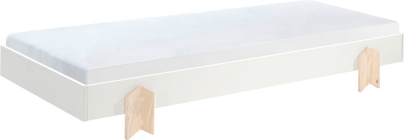 Vipack Kinderledikant Modulo Tienerbed, 1-persoons, stapelbed met poten in pijl-look