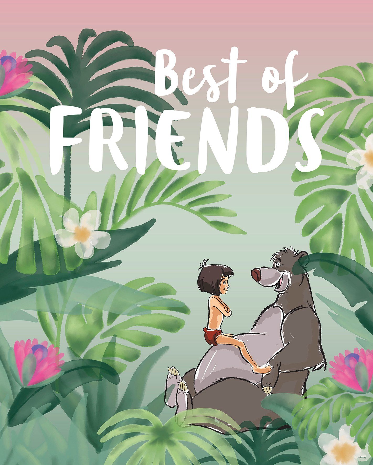 Komar wanddecoratie Jungle Book Best of Friends, zonder lijst