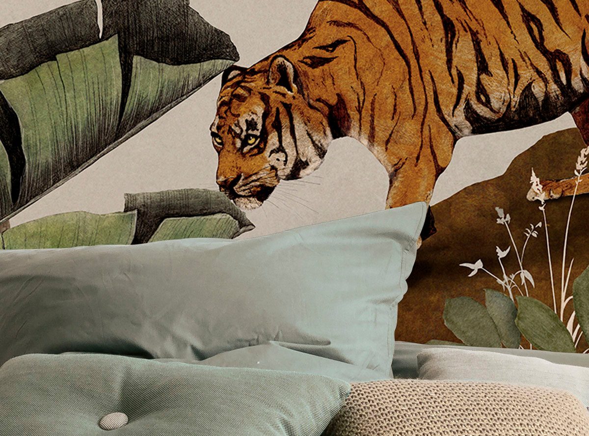 Komar Fotobehang Digitale print vlies - Tiger Jungle - Afmeting 400 x 250 cm (1 stuk)
