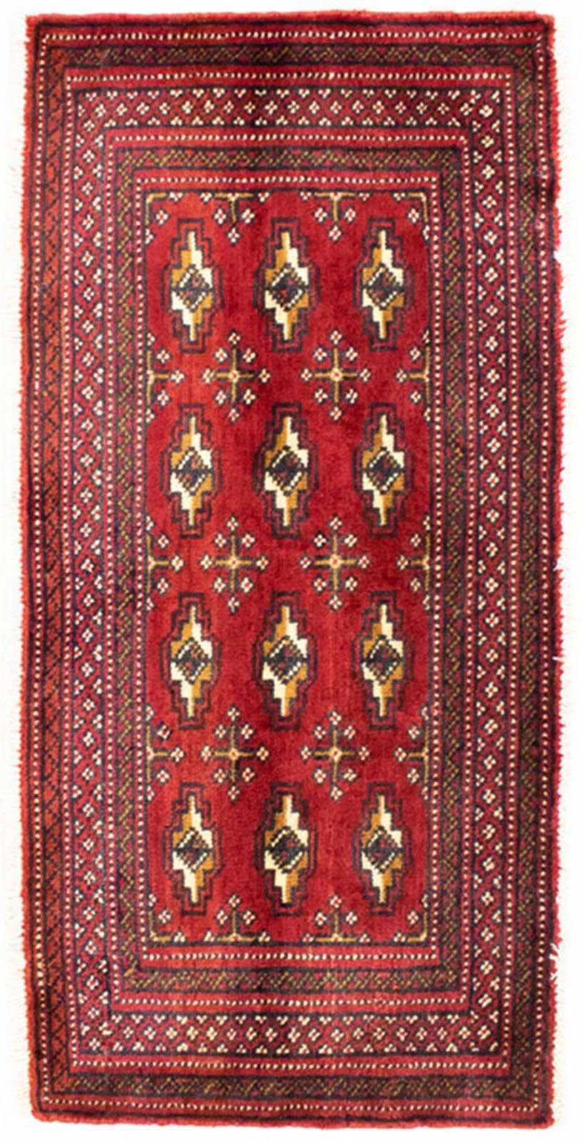 morgenland Wollen kleed Turkaman vloerkleed met de hand geknoopt rood