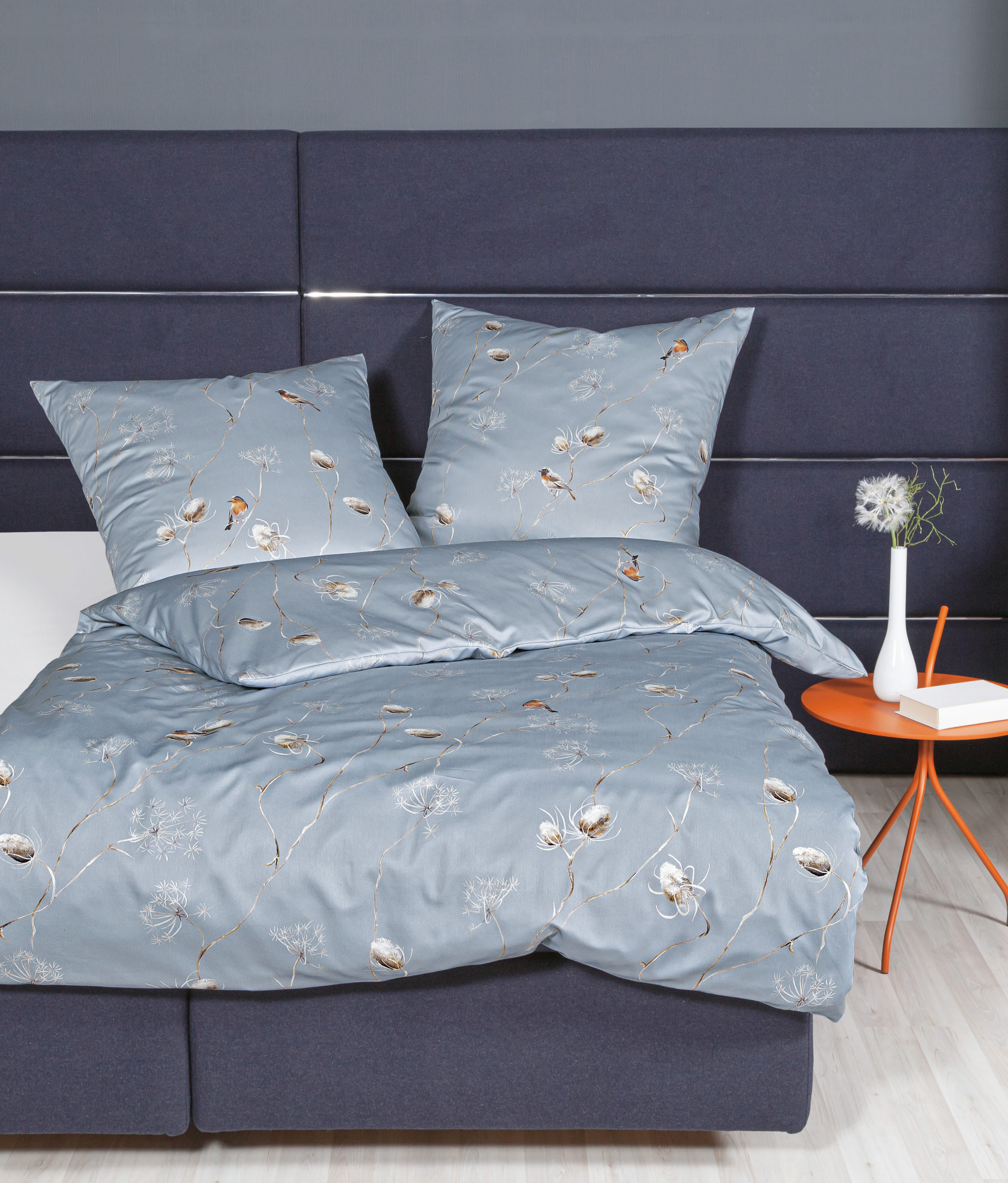 Janine Beddengoed Mako-satijn45094 08 met een ritssluiting dekbedovertrekken blauw