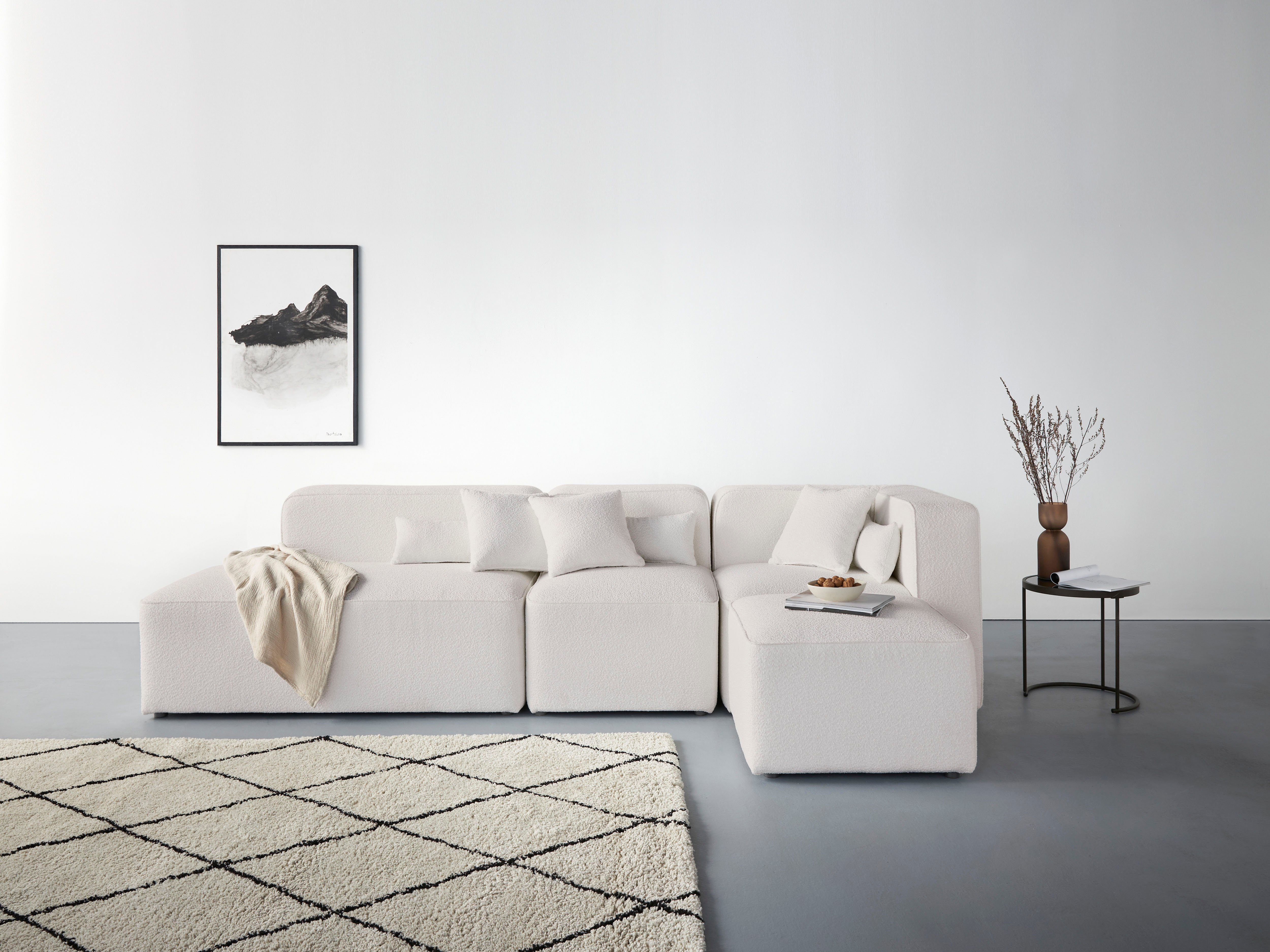 andas Hoekbank Sundstrup L-vorm Moduleserie, individuele samenstelling beige, hoekbanken, Recamiere links