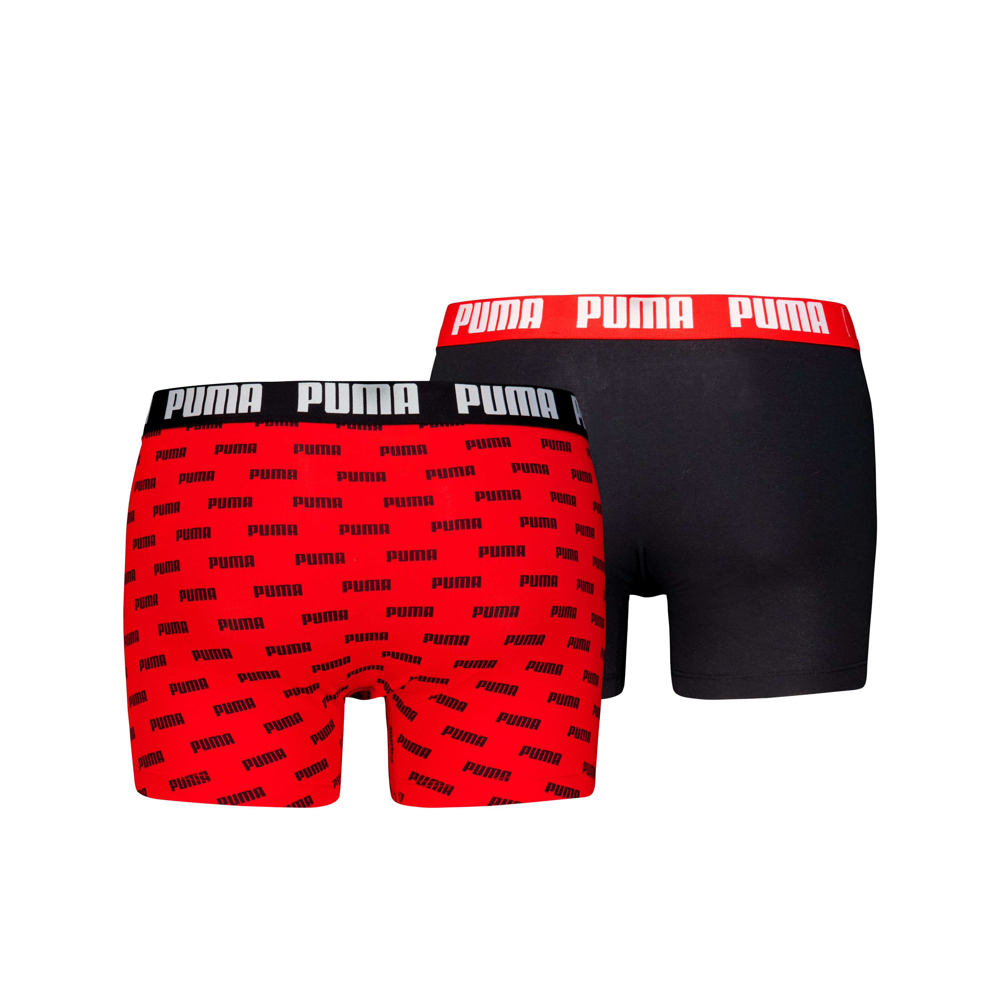 PUMA Boxershort PUMA MEN EVERYDAY LOGO PRINT BOXERS 2P 1x uni, 1x allover logo met kleine ribboord (Set van 2)