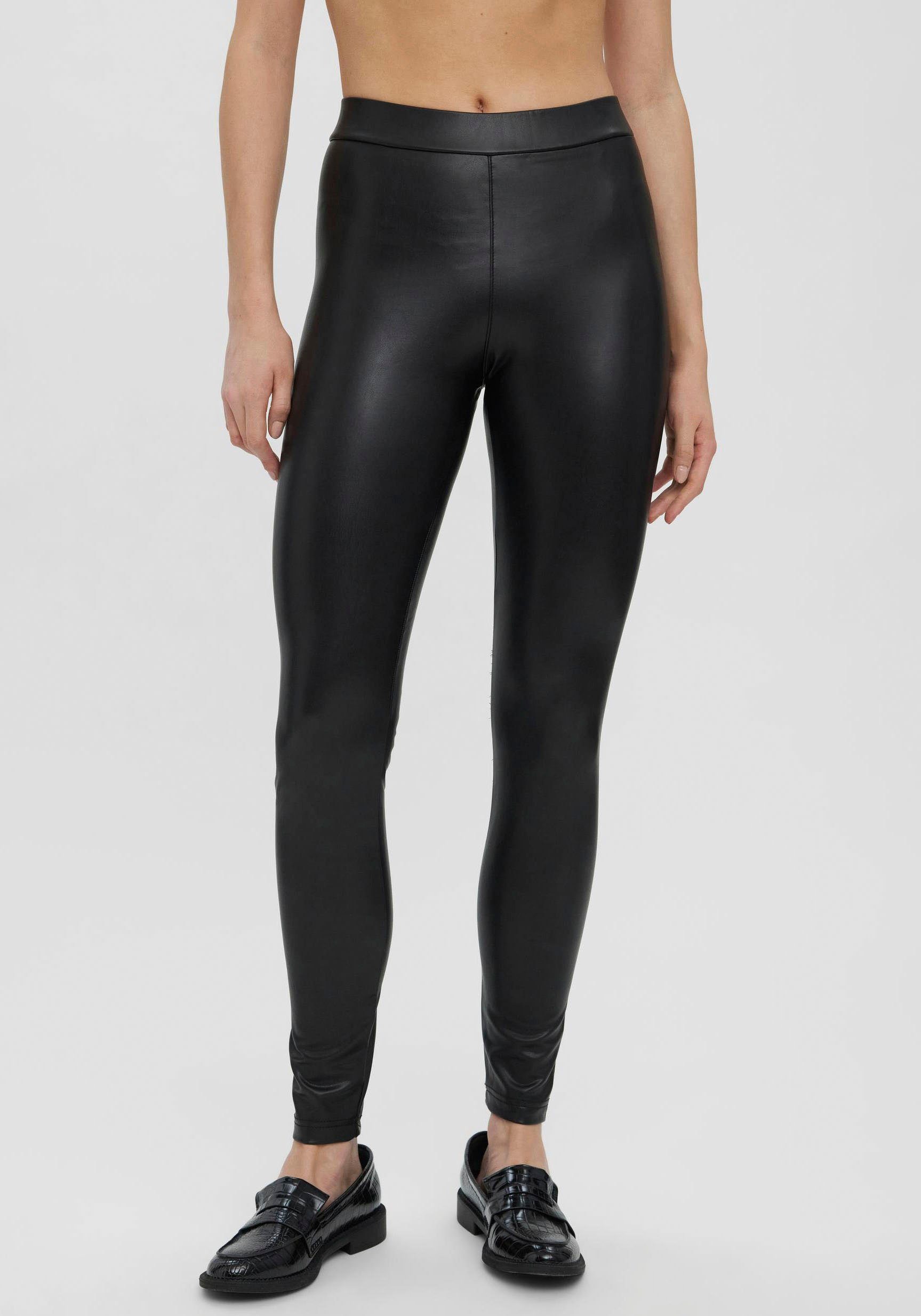 Vero Moda Imitatieleren broek VMGANA MR PL LEGGING