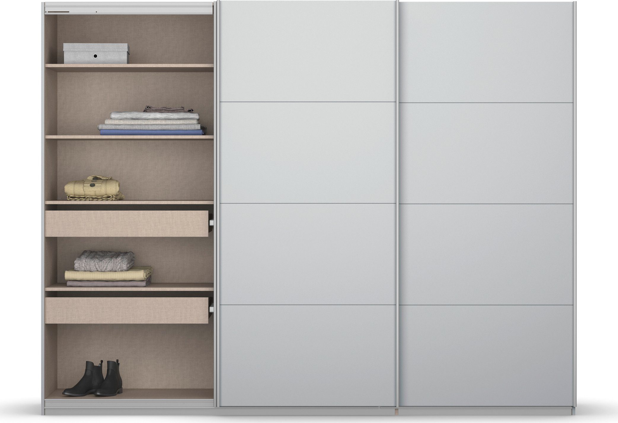 rauch Zweefdeurkast Kledingkast kast garderobe KOLUNA met decor-front inclusief 2 binnenladen en extra legplanken made in germany