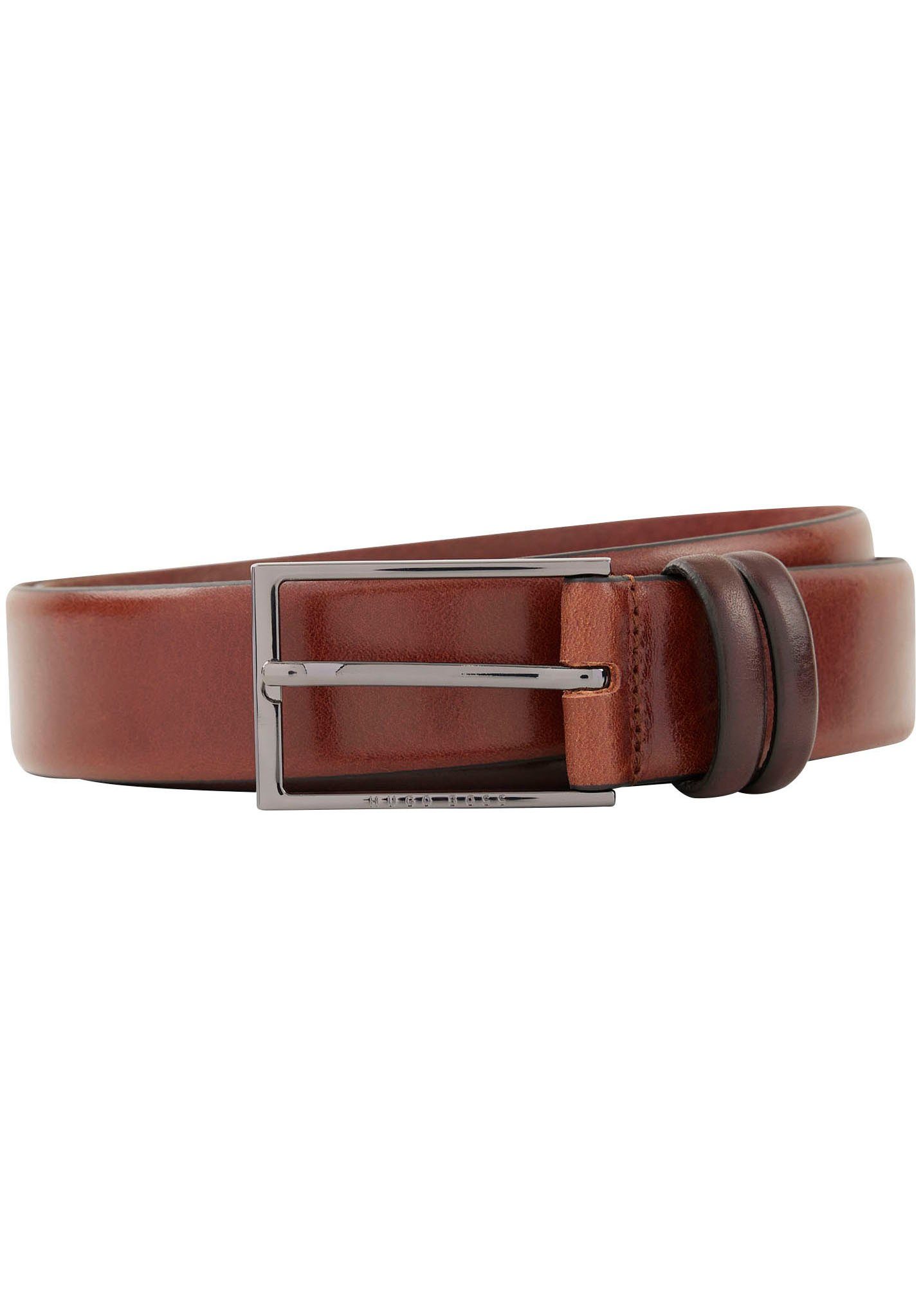 Boss Leren riem CARMELLO van gelooid leer met hugo boss logo-embossing op metalen sluiting