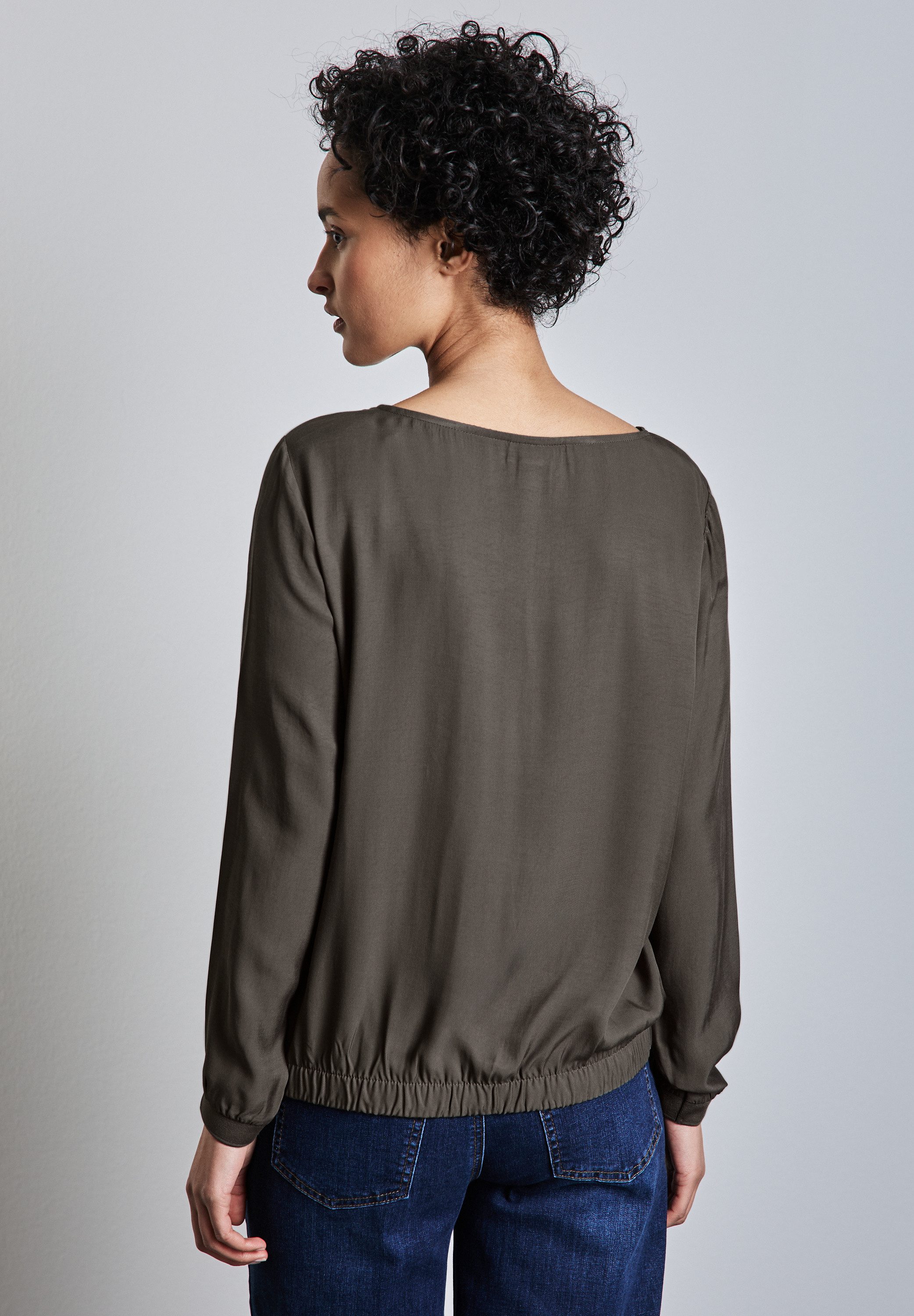 STREET ONE Blouse met lange mouwen met elastische zoom