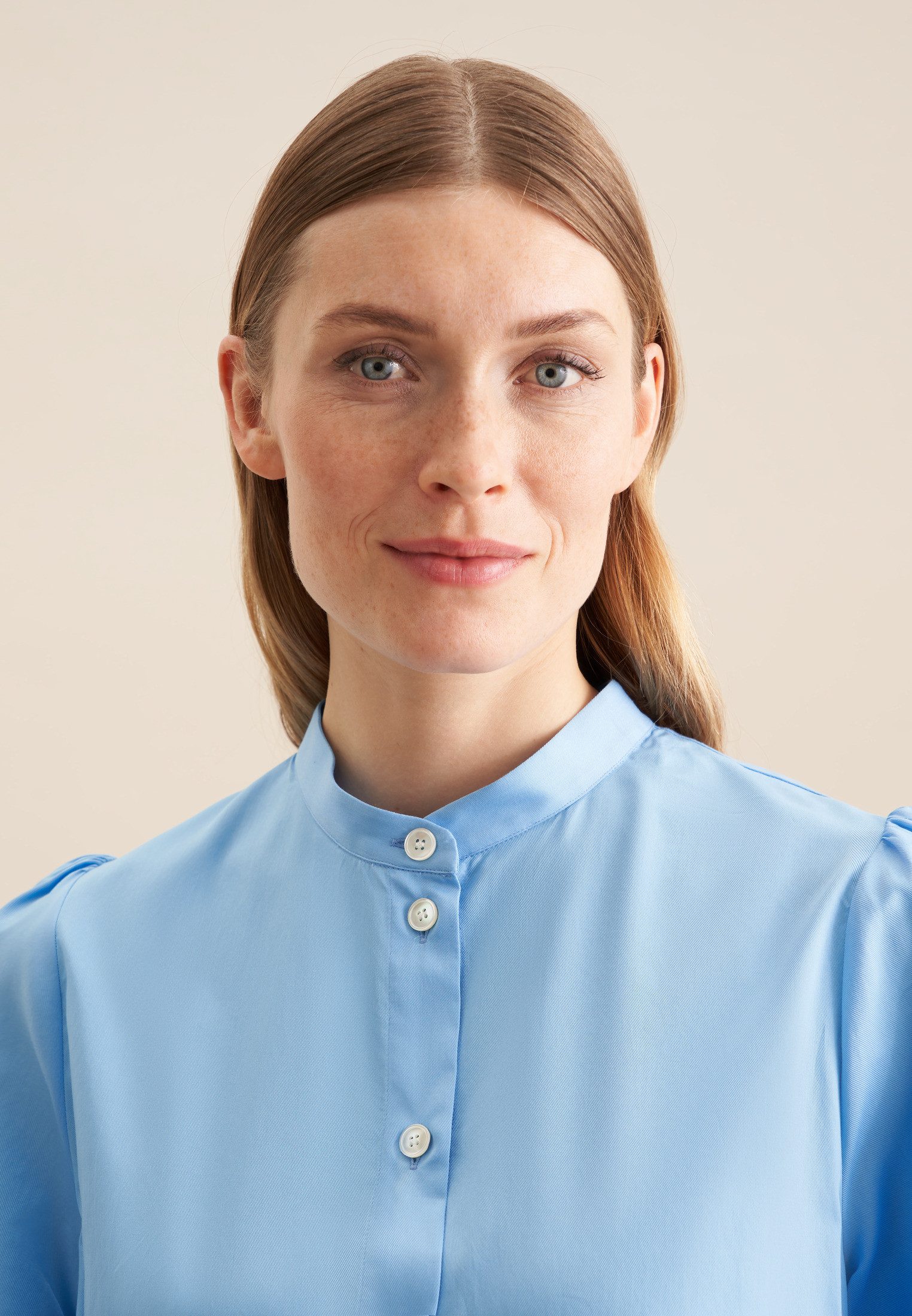 seidensticker Klassieke blouse Zwarte roos Lange mouwen kraag uni