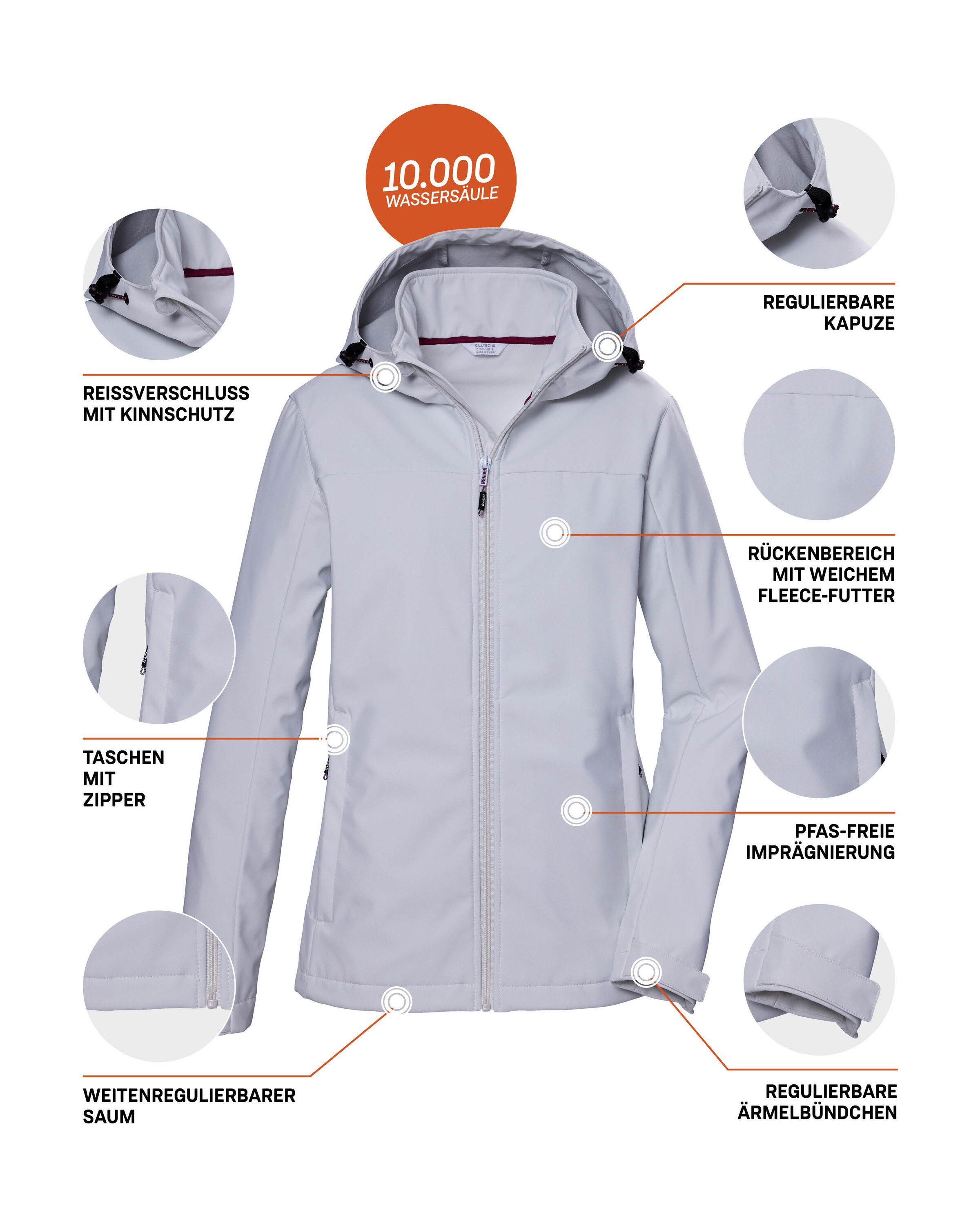 Killtec Softshell-jack KOS 102 WMN SFTSHLL JCKT Waterafstotende, ademende softshelljack, PFAS-vrij geïmpregneerd