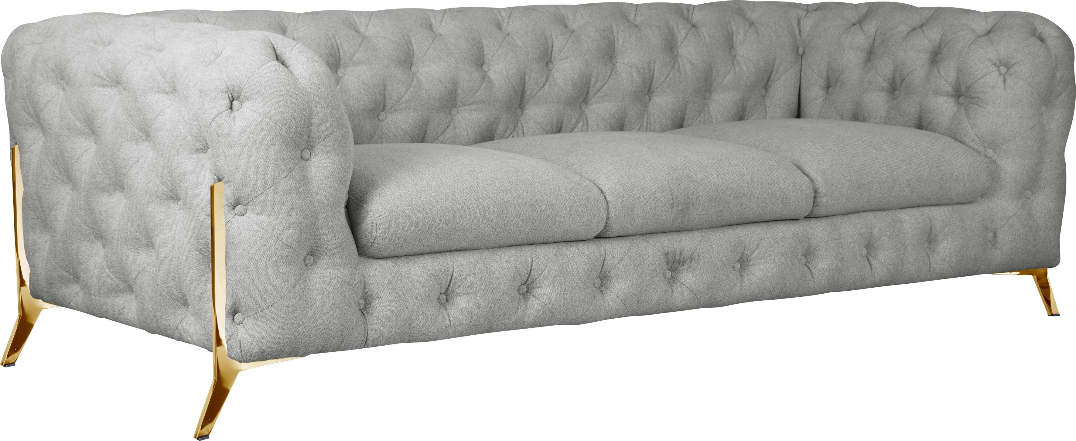 Leonique Chesterfield-bank Amaury luxueuze capitonnage, moderne chesterfield look, kleur van de poten ter keuze