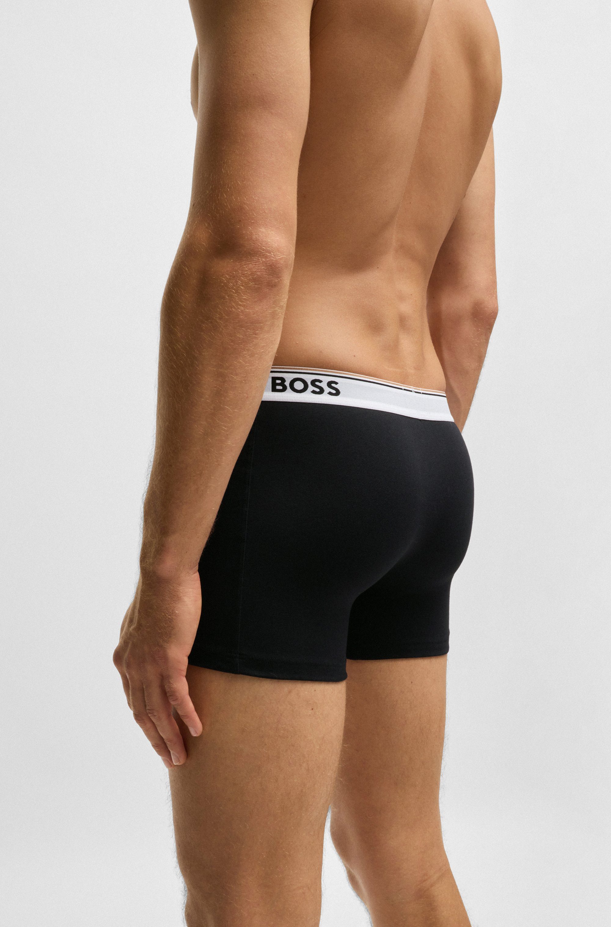 BOSS Lange boxershort BRIEF 3 PACK met in kleur bijpassende weefband (3 stuks)