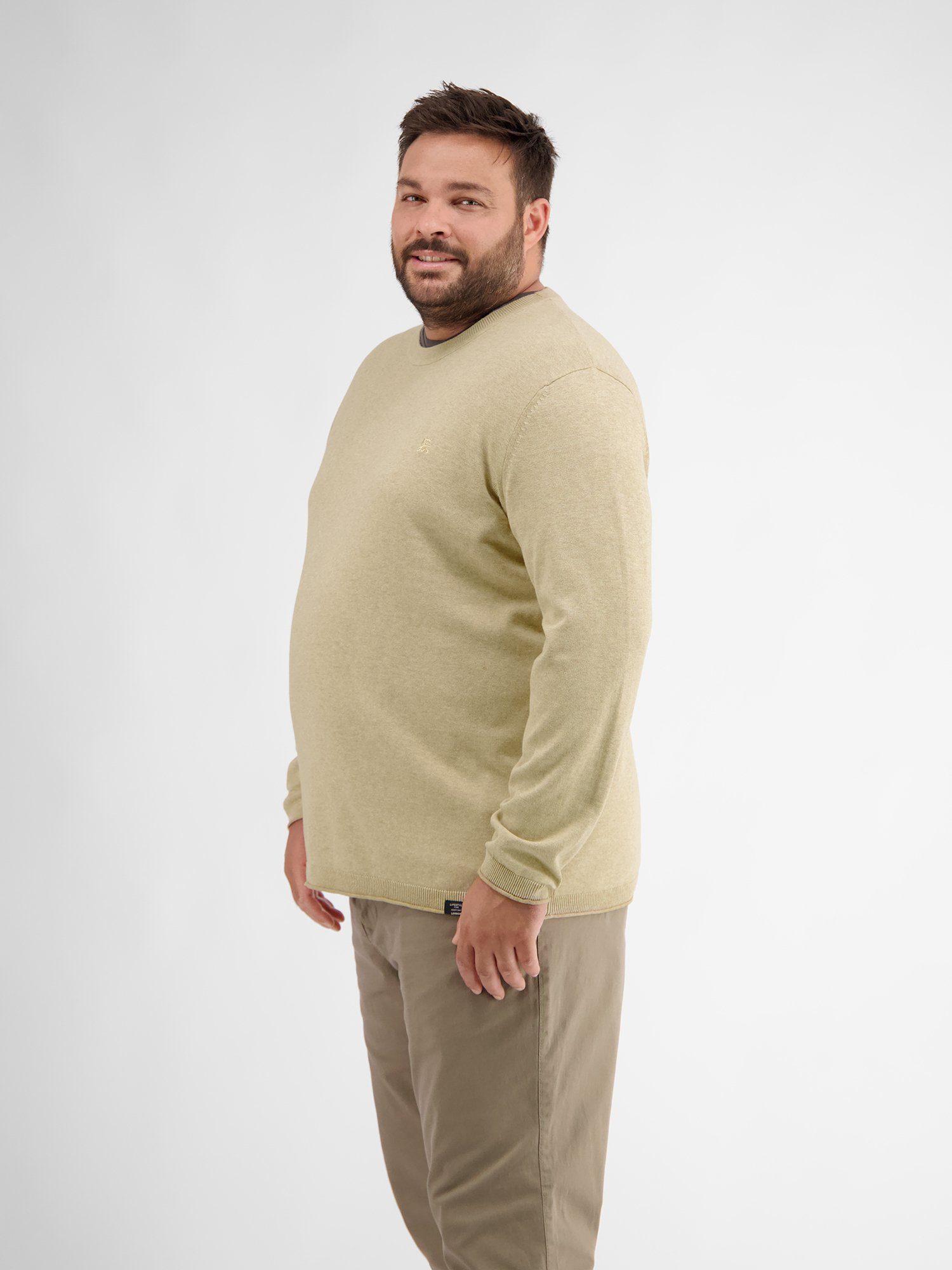 Lerros Gebreide trui LERROS vlakbrei pullover met ronde hals