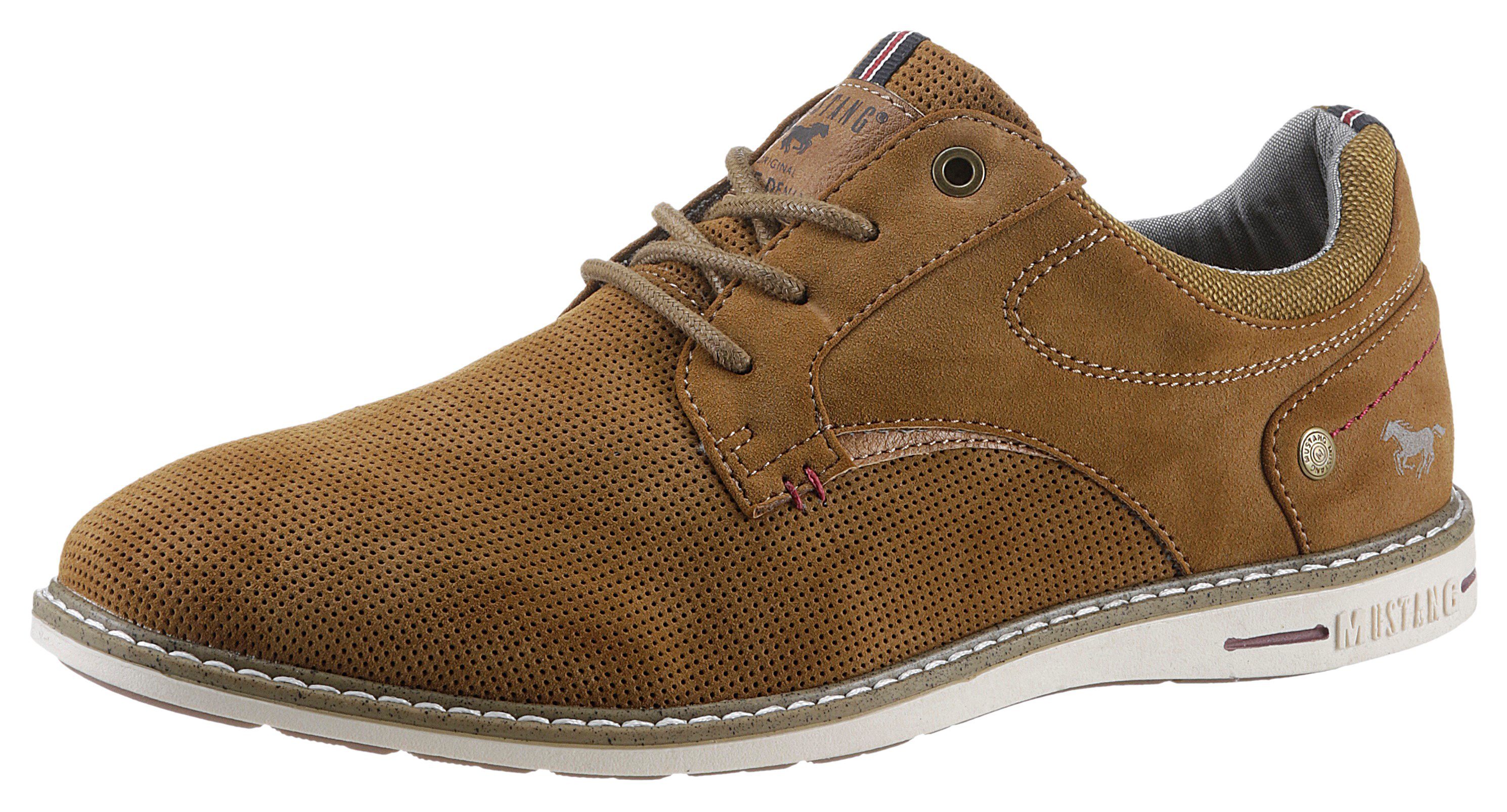 Mustang Shoes Veterschoenen , vrijetijdsschoen, lage schoen, veterschoen met perforatie