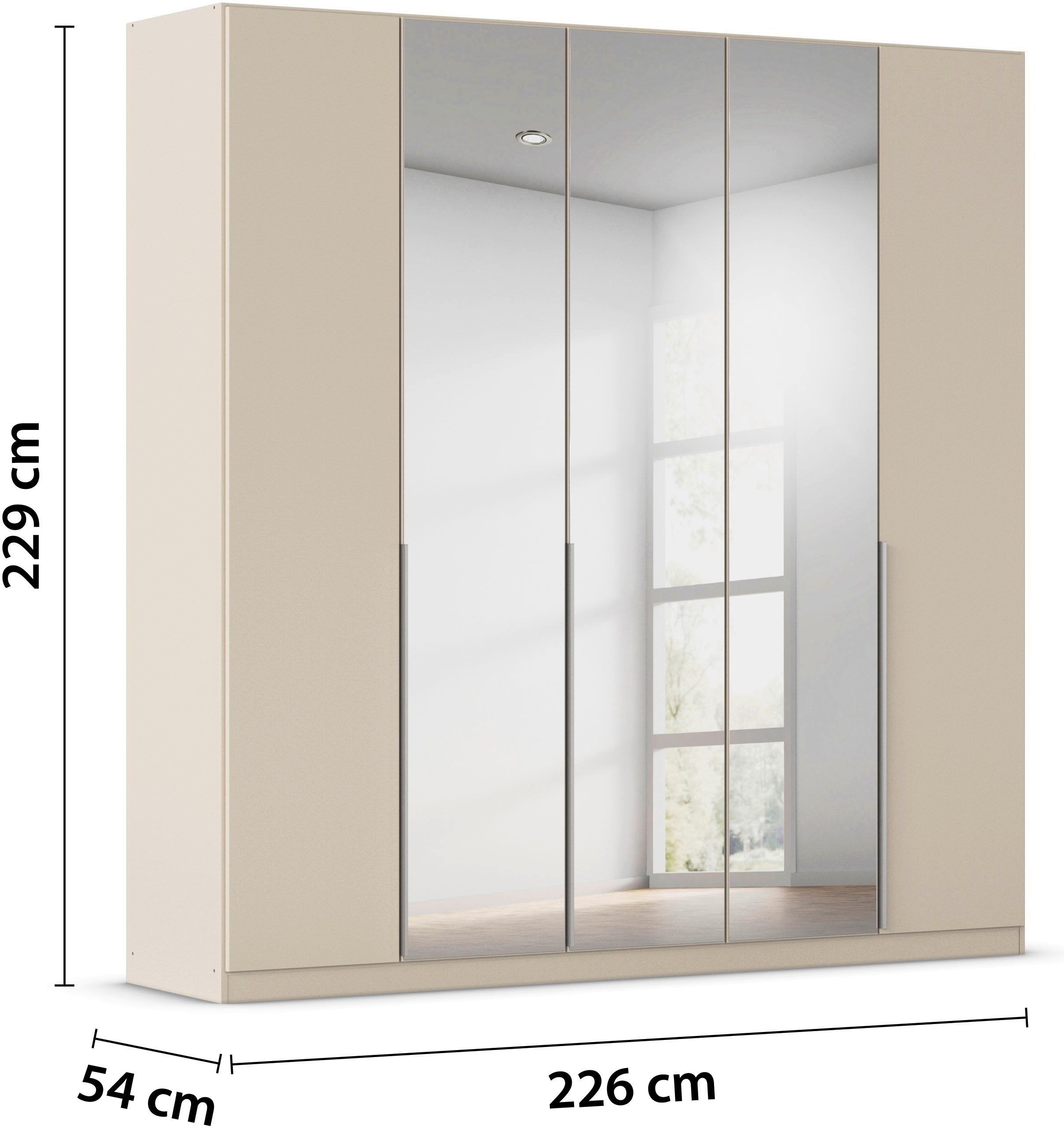 rauch Draaideurkast Kledingkast kast garderobe AGORDO met decor- of hoogglansfront doordachte binnenuitrusting, in 6 breedtes en 2 hoogtes made in germany