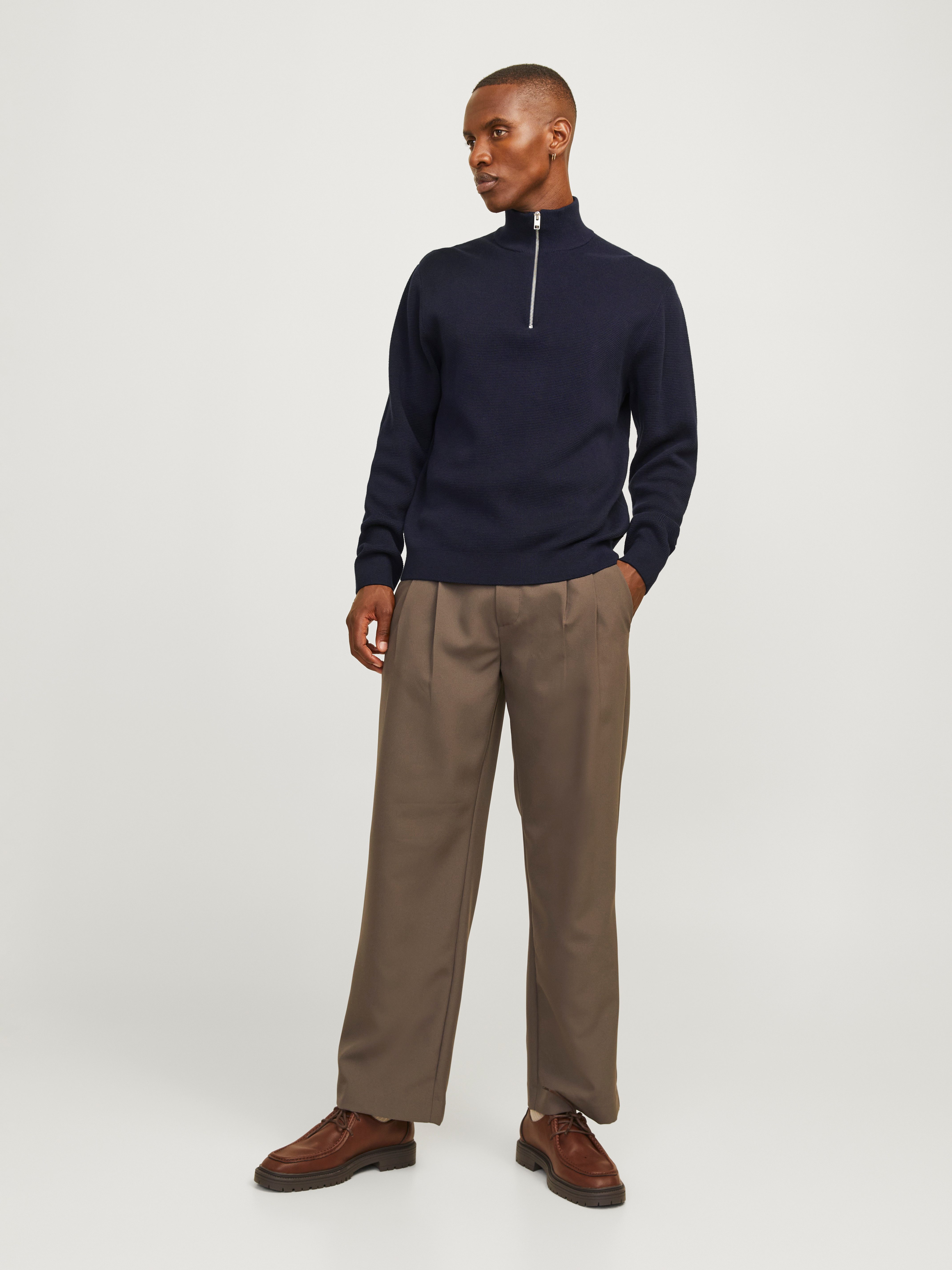 Jack & Jones Schipperstrui JPRBLAMILANO STITCH KNIT HALF ZIP SN