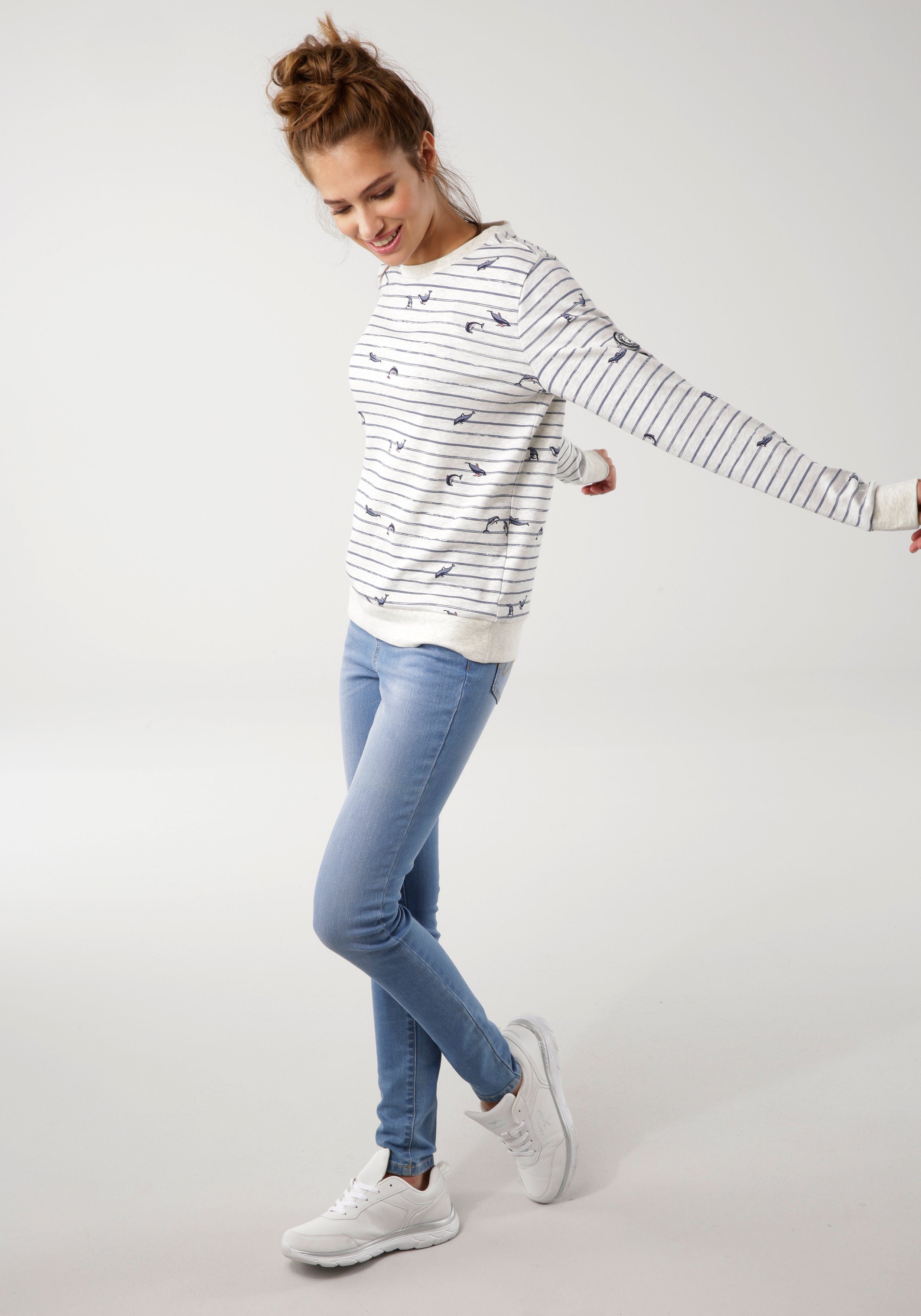 KangaROOS Sweatshirt Lange mouwen, figuurvolgende snit, ronde hals