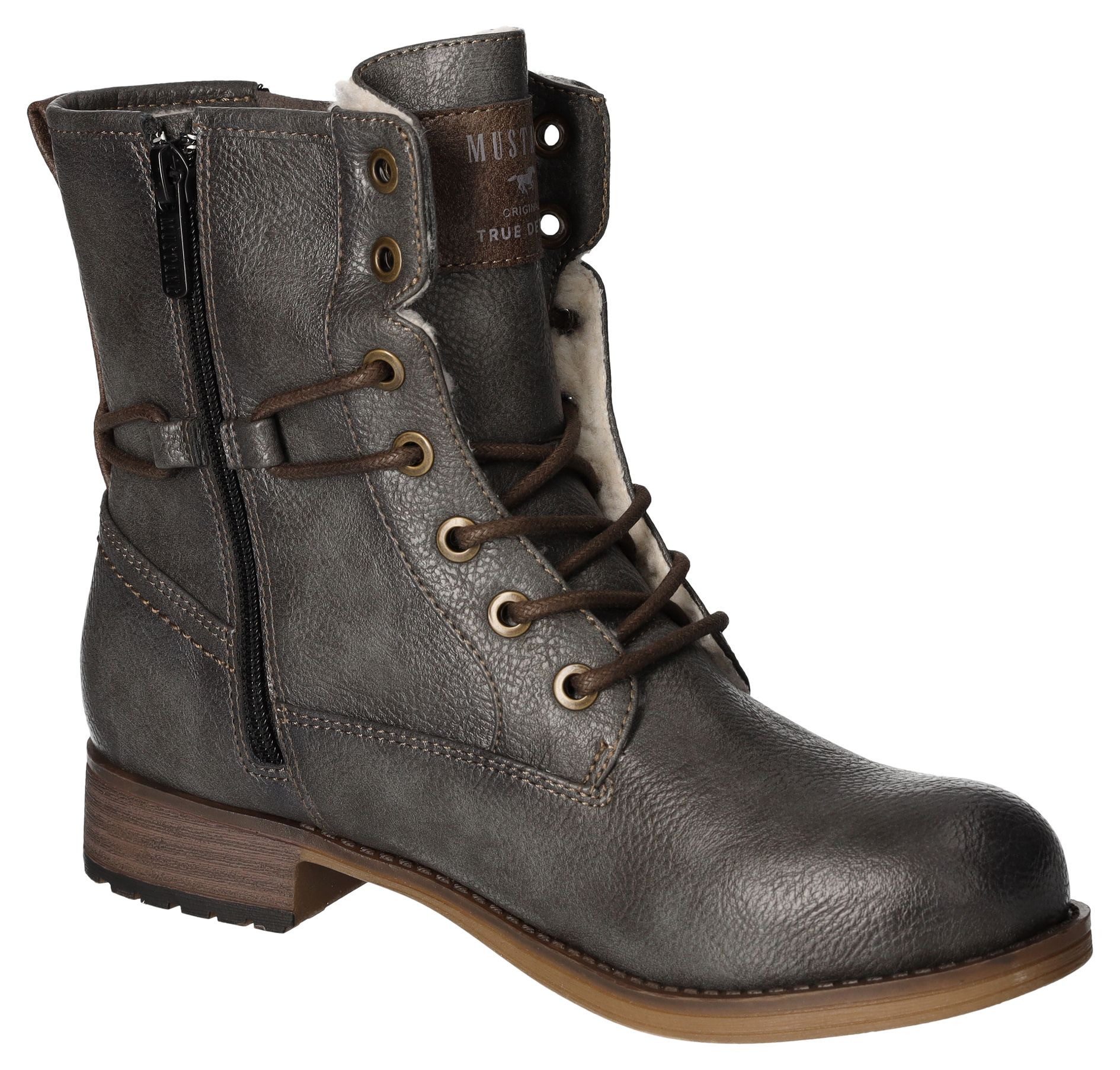 Mustang Shoes Winterlaarzen , blokhak, winterlaars, veterschoenen bezet met studs