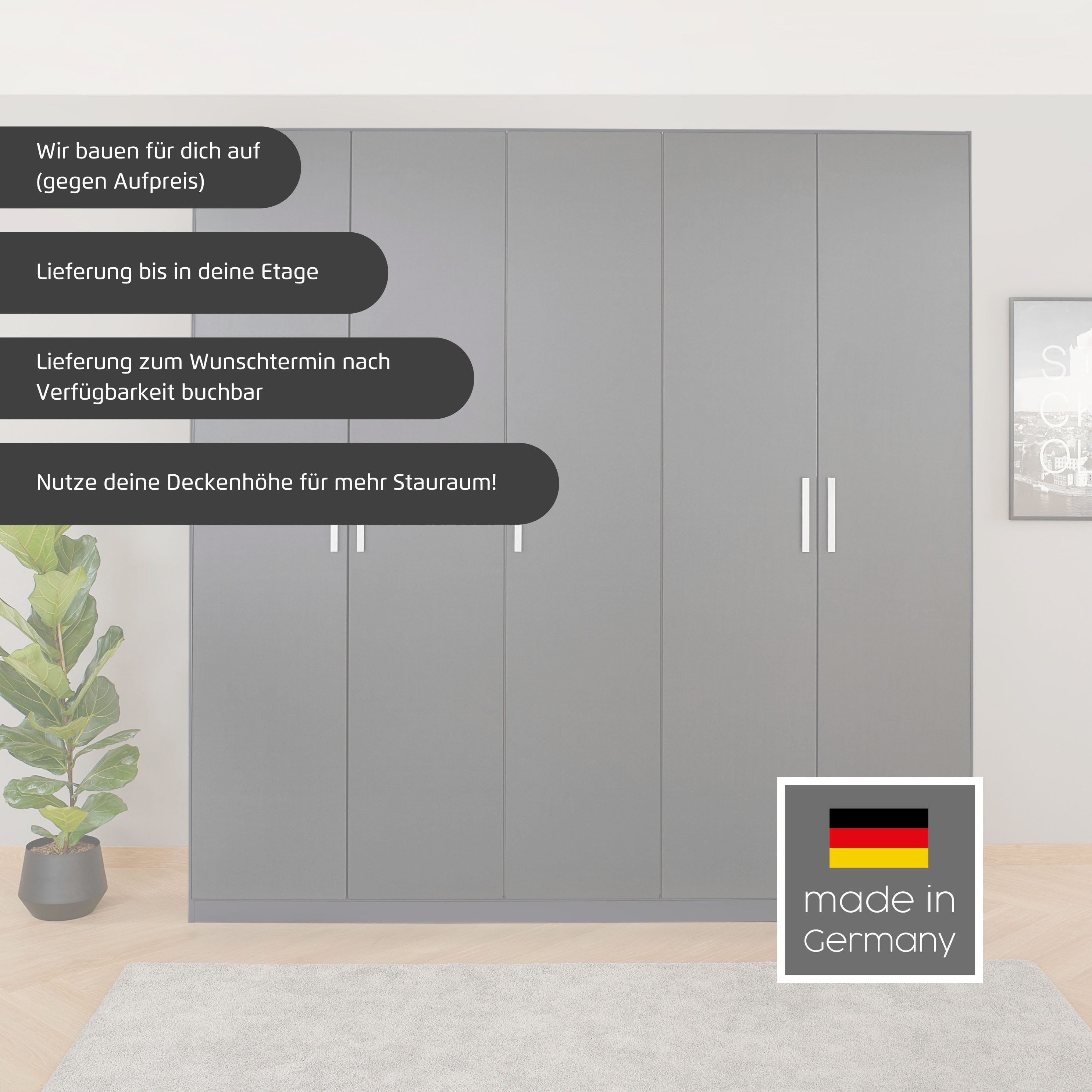 rauch Draaideurkast Koluna met spiegel, inclusief 2 lades en extra planken
