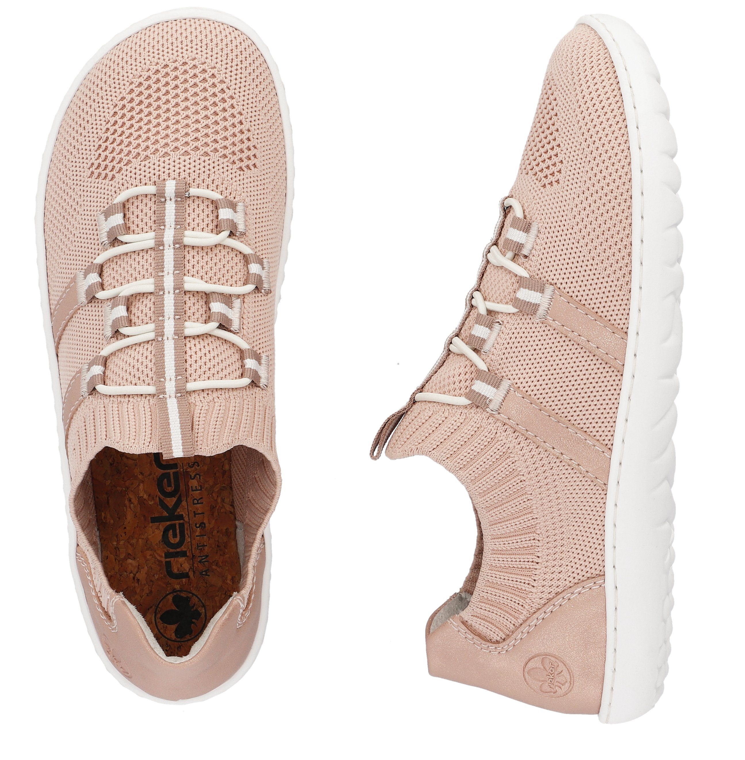 Rieker Slip-on sneakers Barefootschoenen , slipper, vrijetijdsschoen, lage schoen met elastische brei-schaft