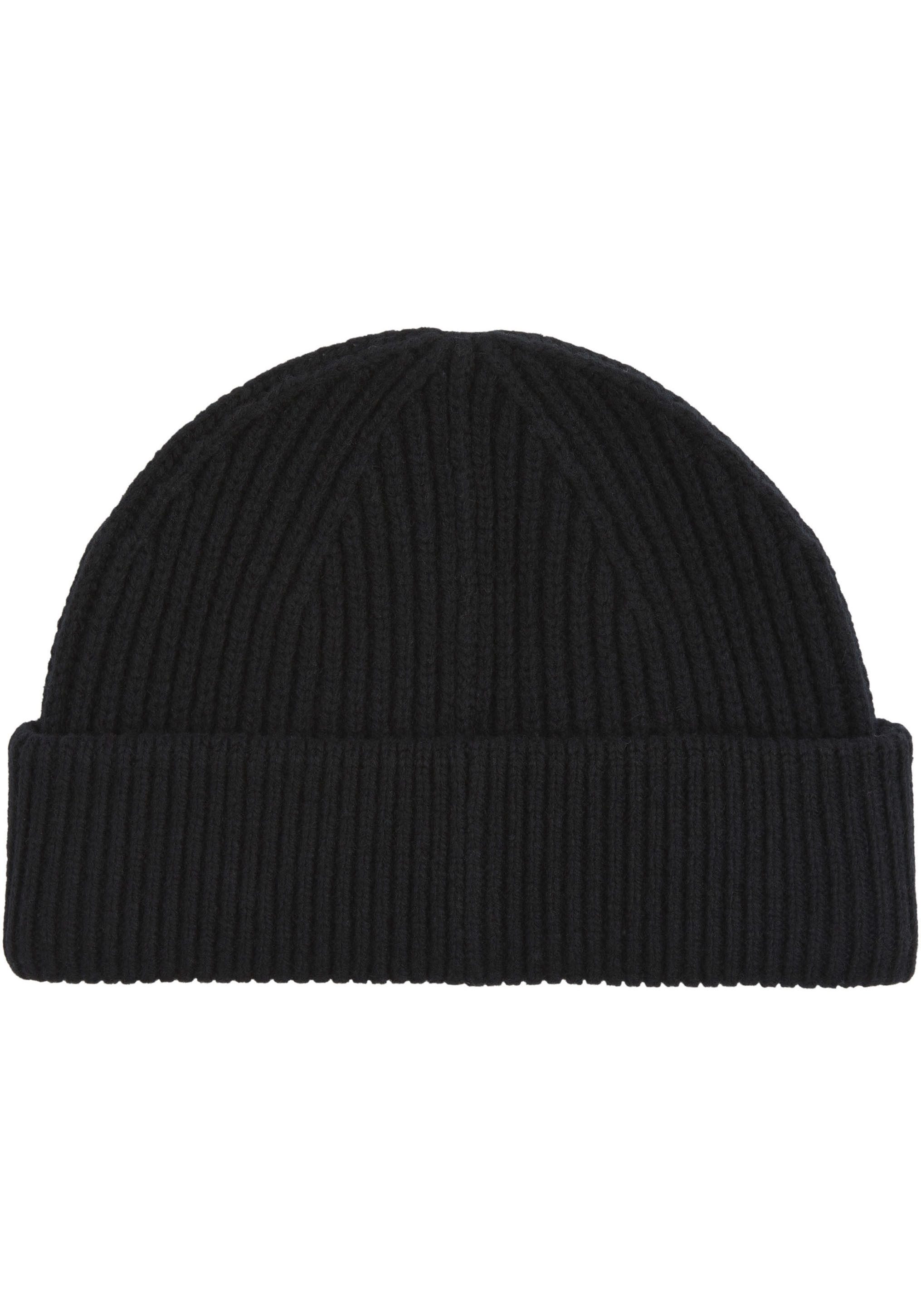 Calvin Klein Beanie WOOL DOCKER BEANIE met leren merklabel