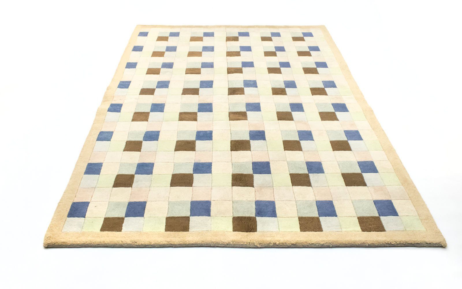 morgenland Wollen kleed Nepal vloerkleed met de hand geknoopt beige handgeknoopt
