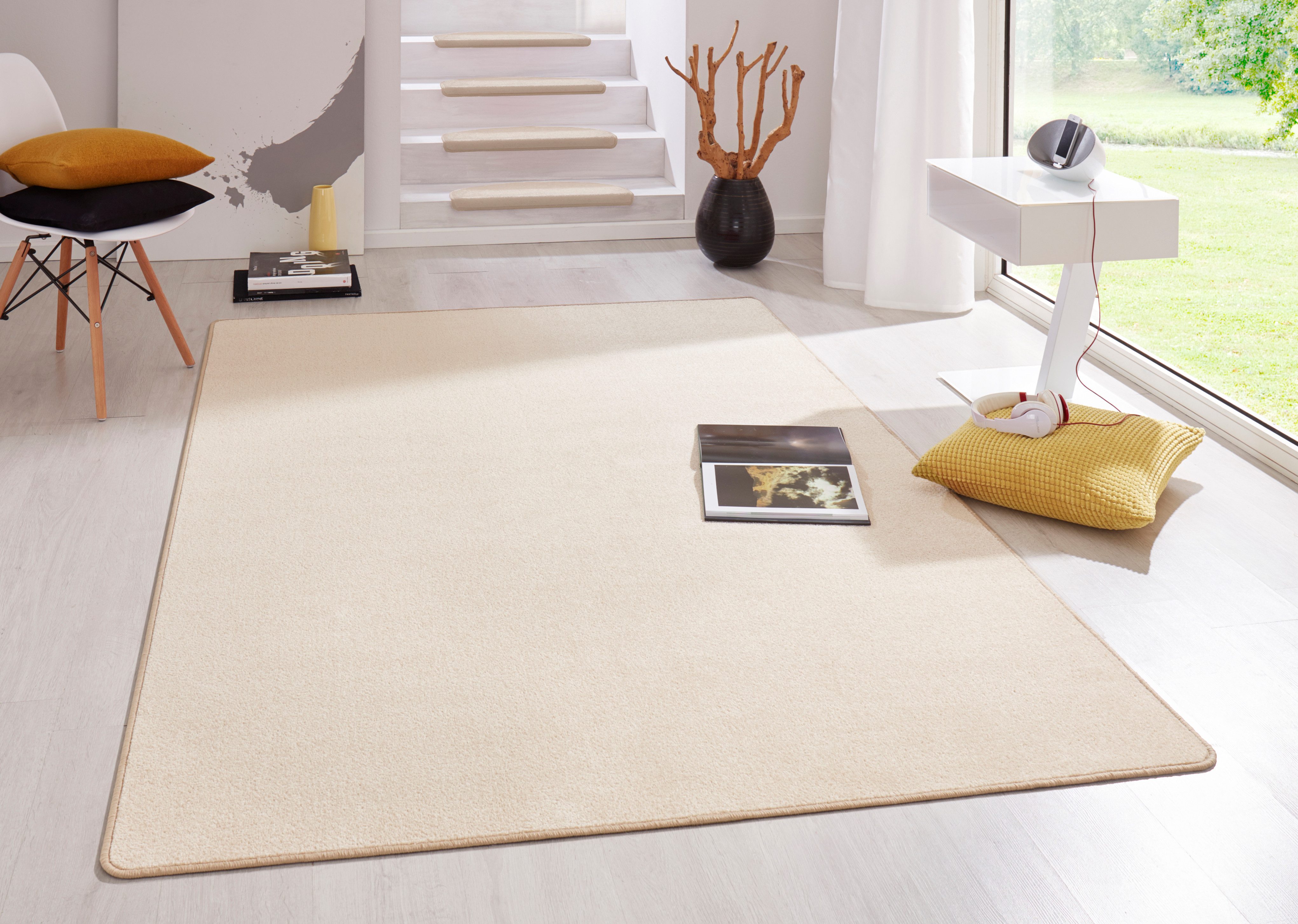 HANSE Home Vloerkleed Fancy Kortpolig, loper, effen, geketteld, woonkamer, slaapkamer, eetkamer